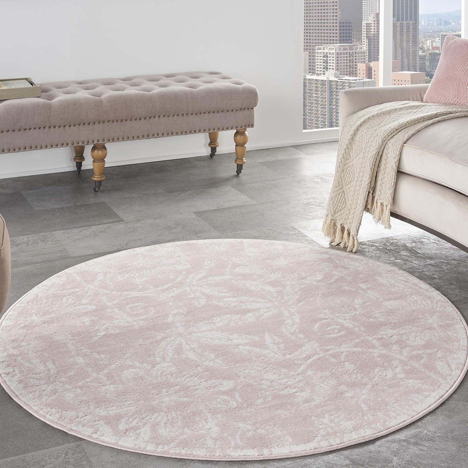 Nourison Whimsicle WHS05 Indoor only Area Rug - Pink 5' x round