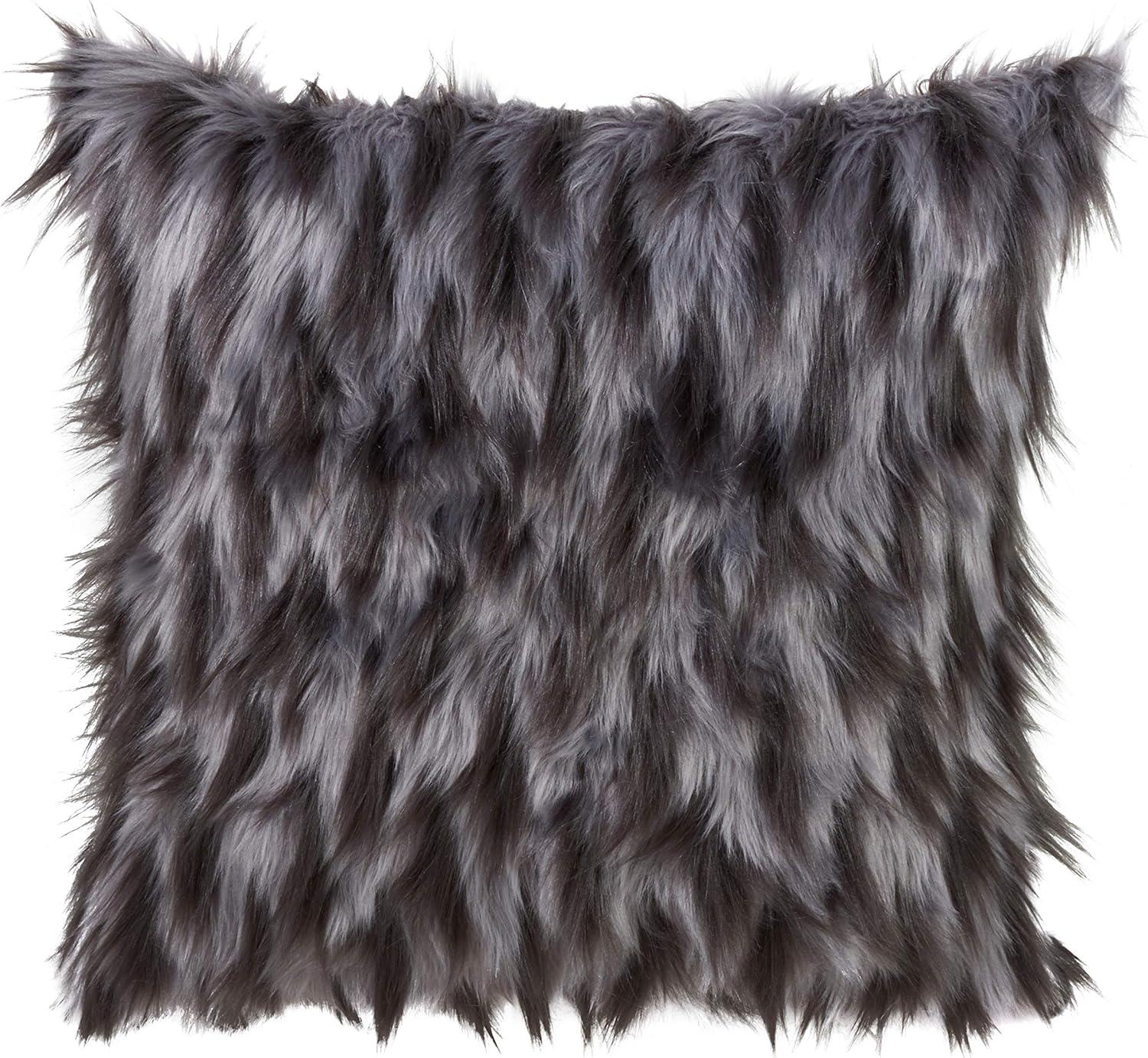 La Neve Collection Chevron Faux Fur Throw Pillow