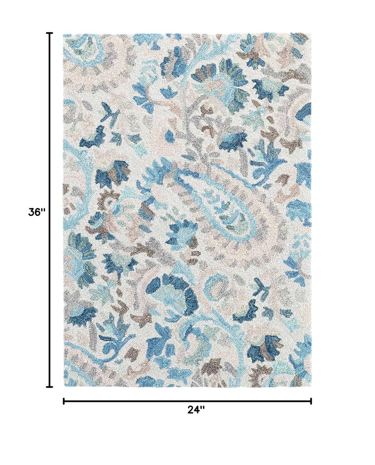 Ines Multi Hand Micro Hooked Wool Rug