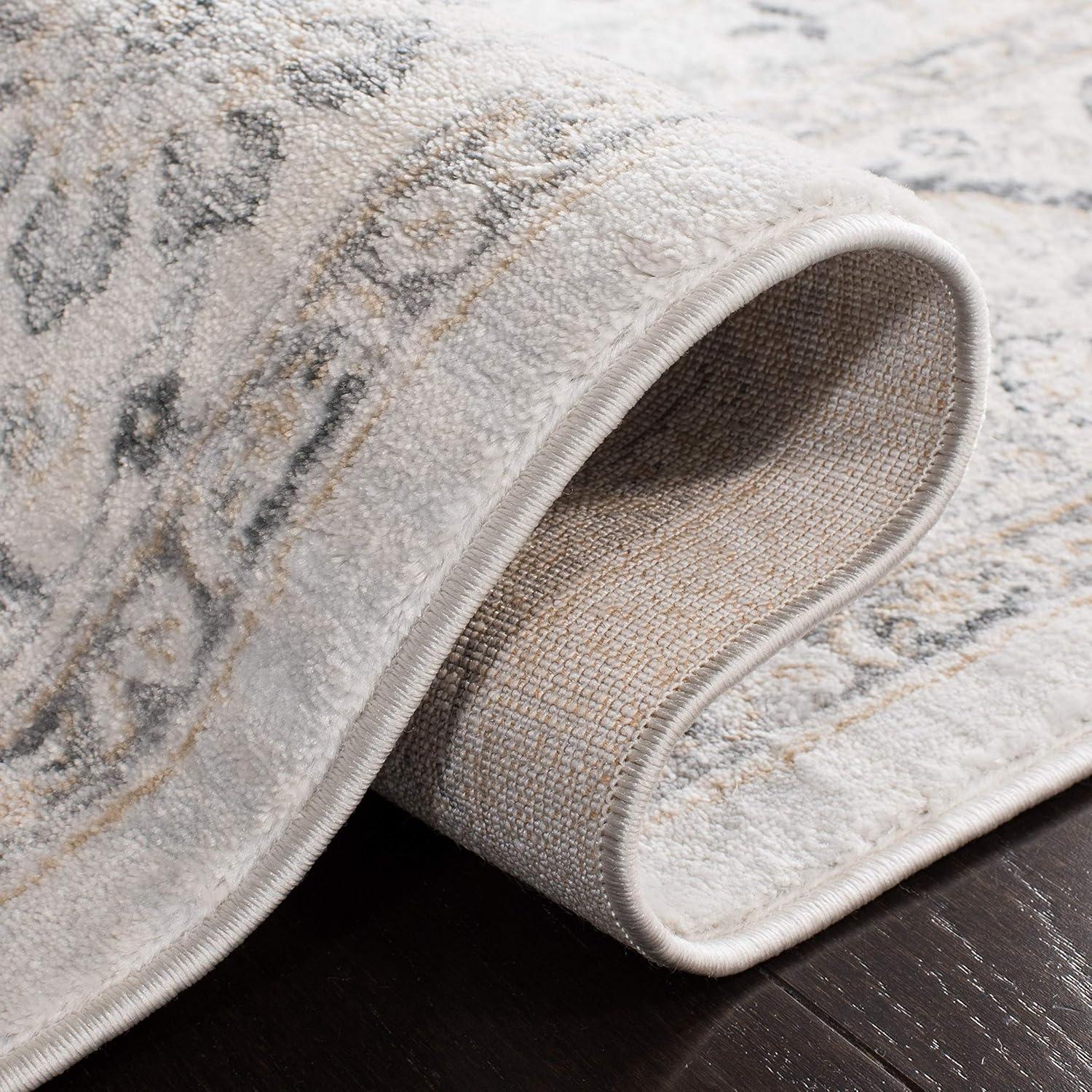 Isabella ISA912 Power Loomed Accent Rug - Light Grey/Cream - 3'x5' - Safavieh.