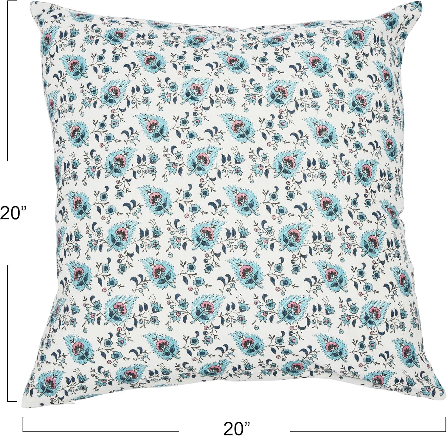 Creative Co-Op Square Paisley Print Cotton Pillow Cover