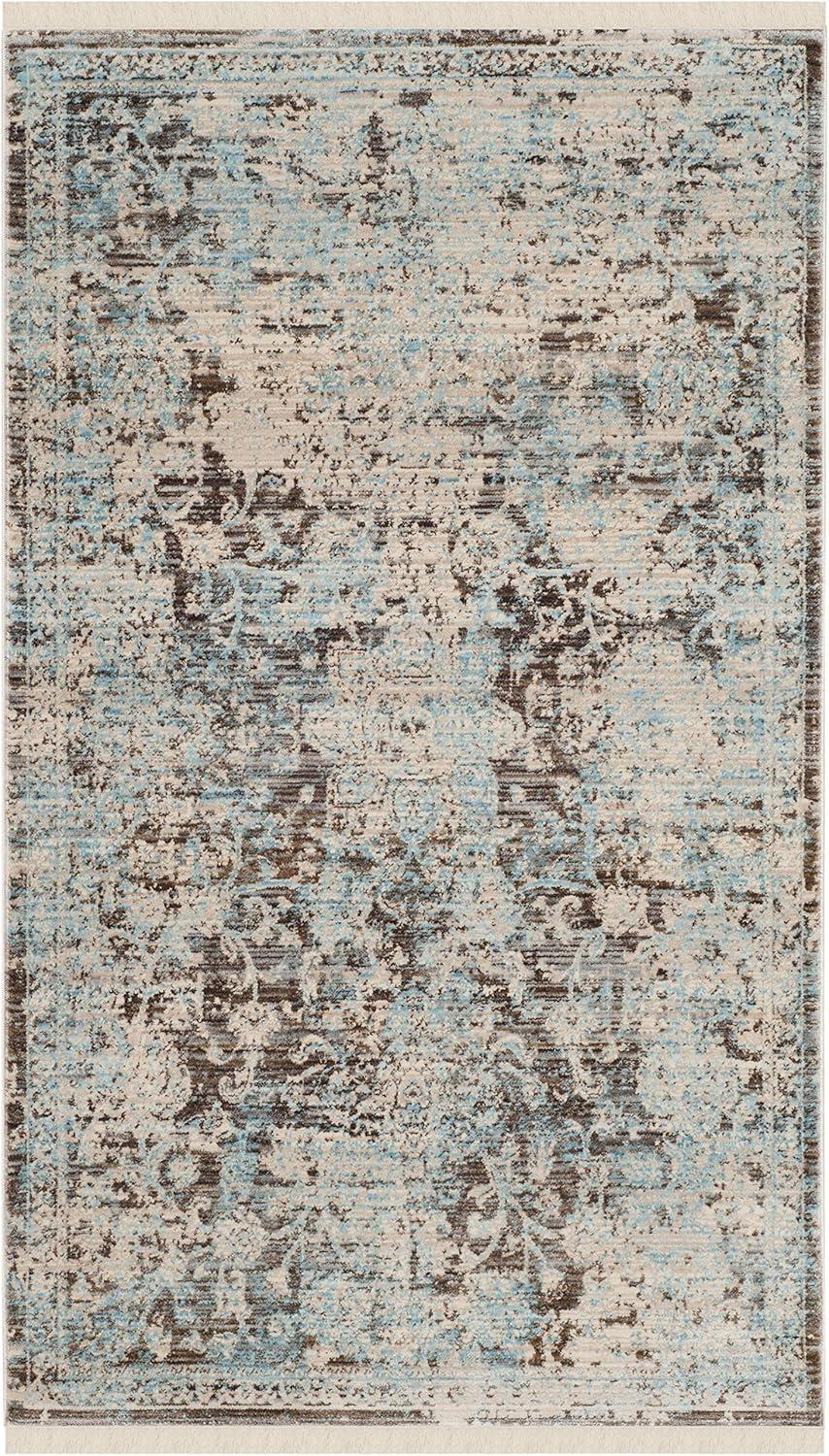 Vintage Persian VTP417 Power Loomed Area Rug - Brown/Light Blue - 4'x6' - Safavieh.