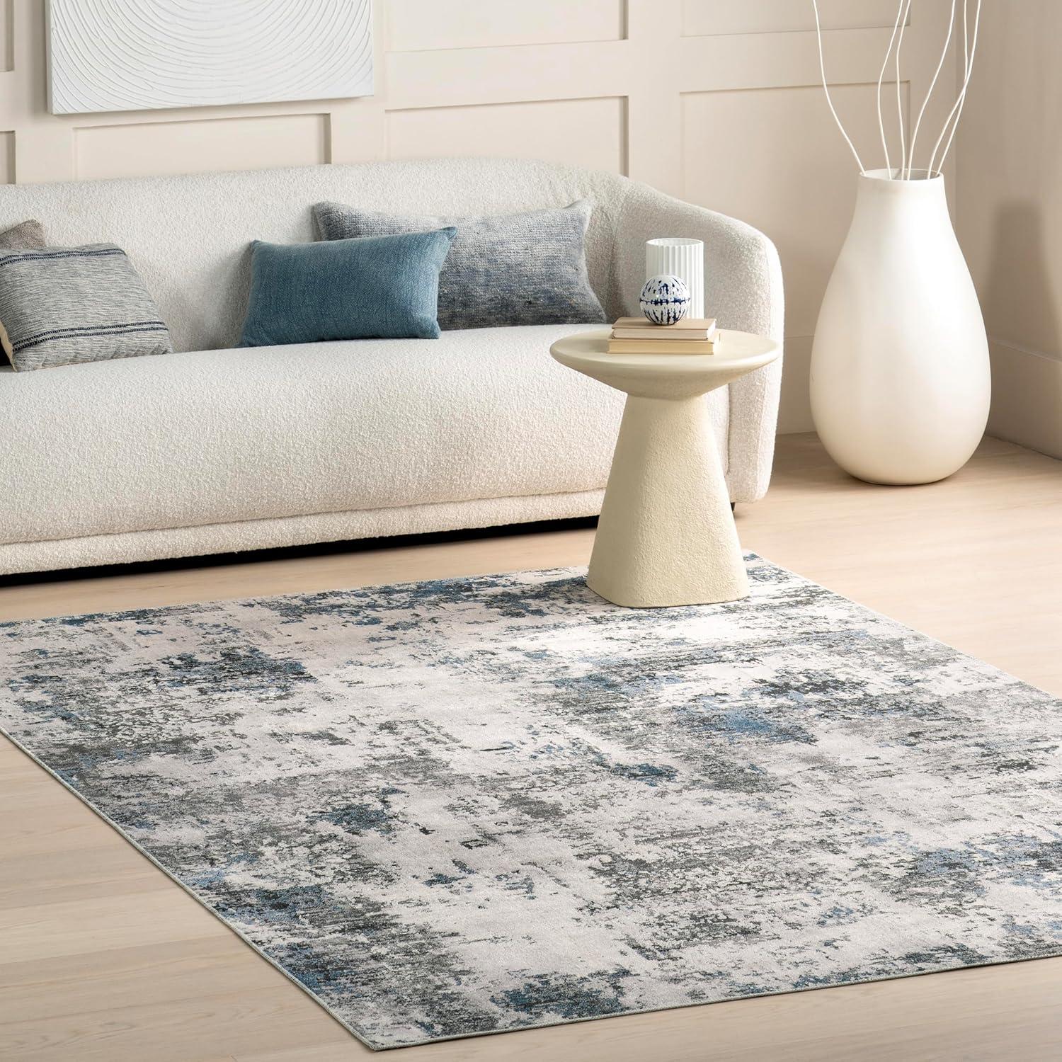 Nuloom Dali Abstract Pet Friendly Machine Washable Area Rug, 3' x 5', Blue Grey