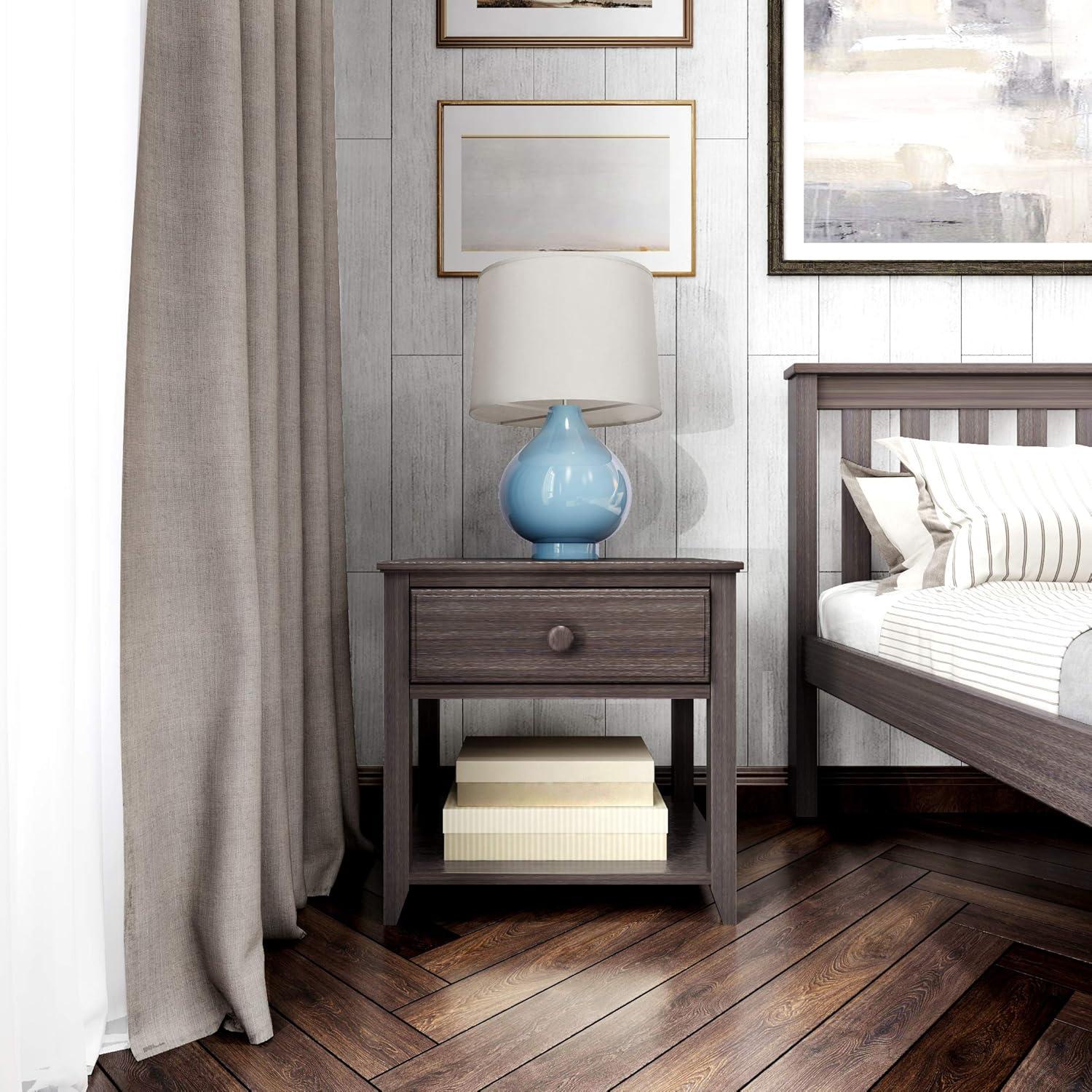 Plank+Beam Nightstand with Drawer and Shelf