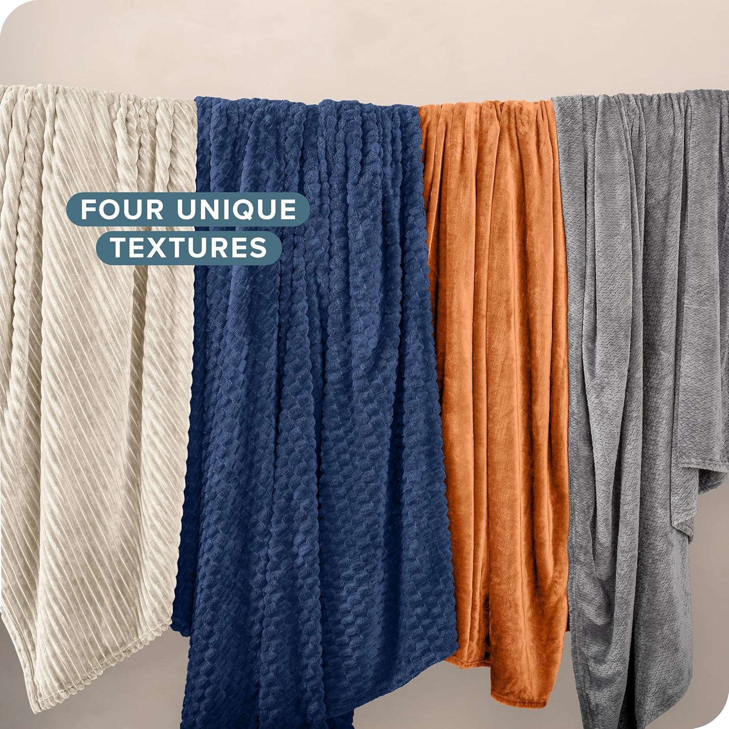 Bare Home Plush Textured Microplush Fleece Blanket | Wayfair