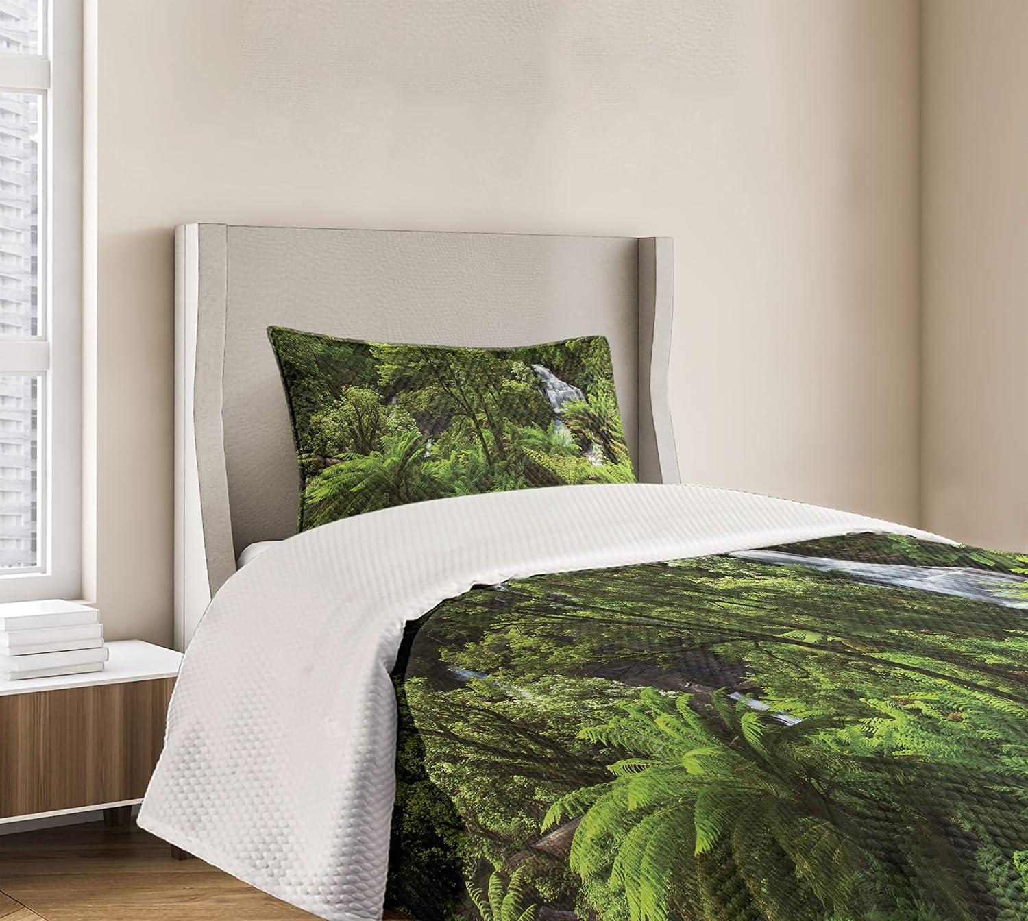 Ambesonne Tropical Bedspread Rainforest