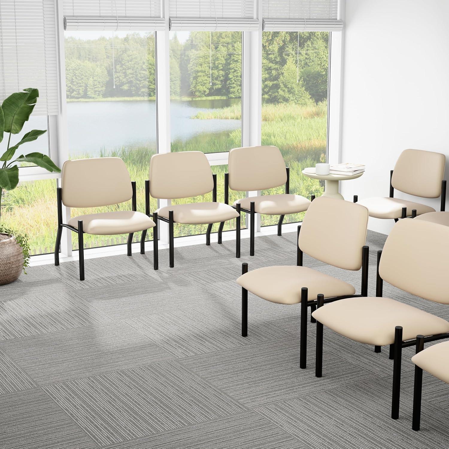 Boss Office Products Antimicrobial Armless Guest Side Chair, 400 lb. weight capacity, Beige