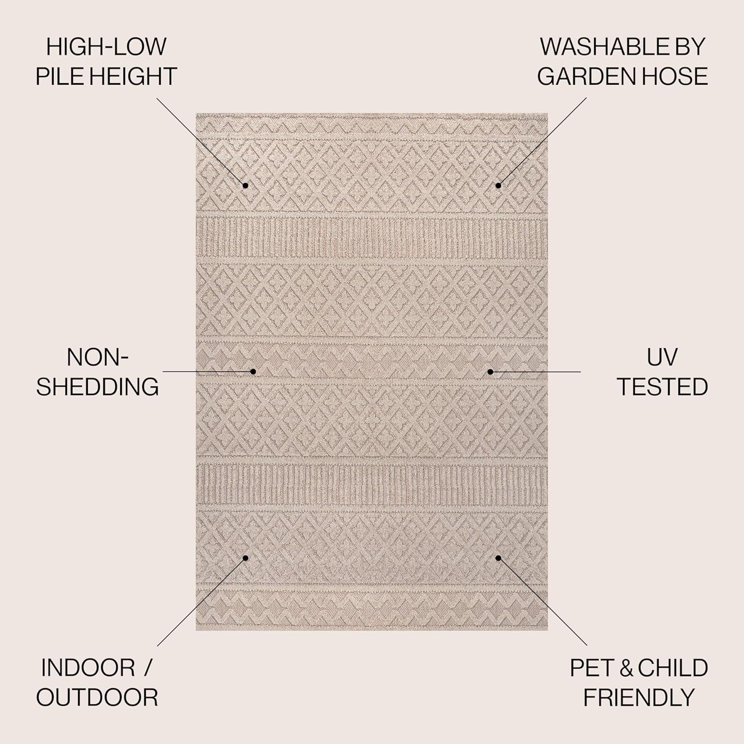 JONATHAN Y Ormond High-Low Modern Trellis Geometric Moroccan Indoor/Outdoor Area Rug