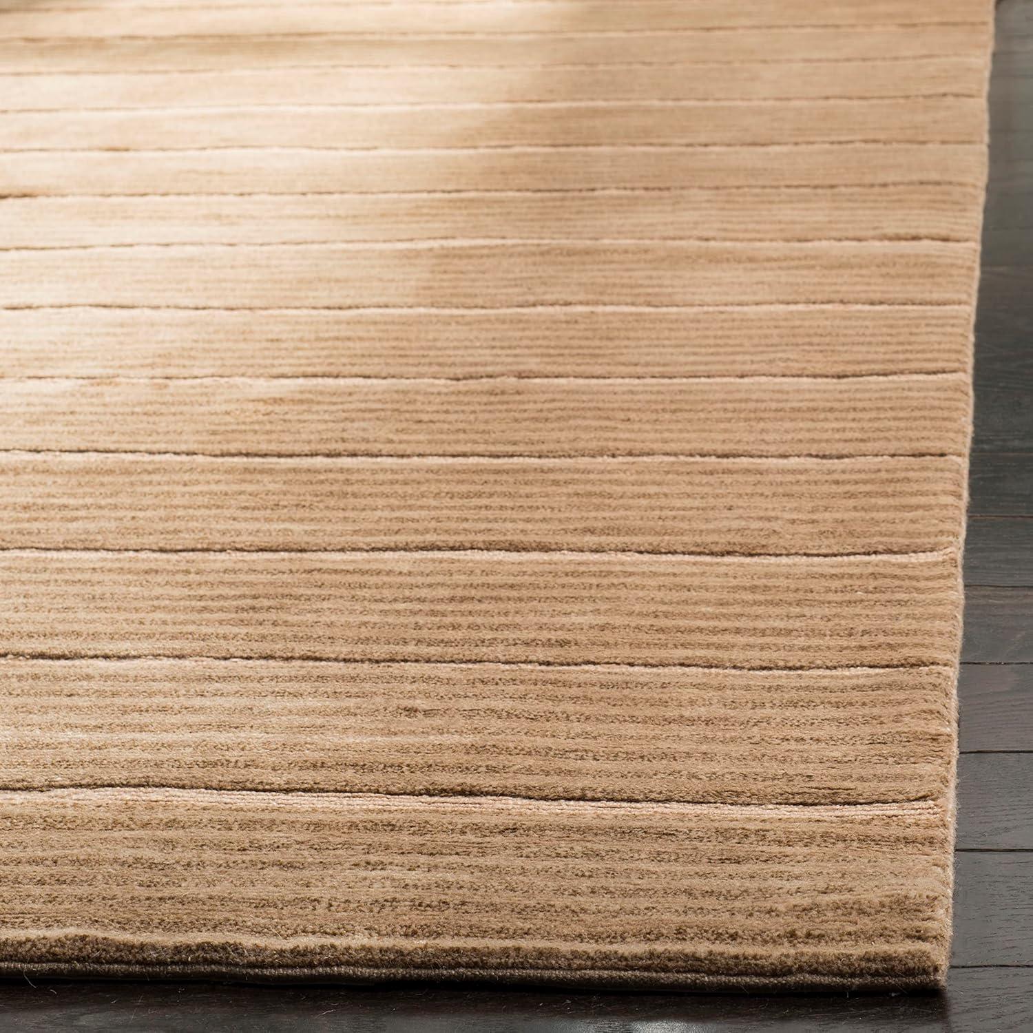 SAFAVIEH Tibetan Collection 4' x 6' Beige TB213A Hand-Knotted Modern Premium Silk & Wool Area Rug