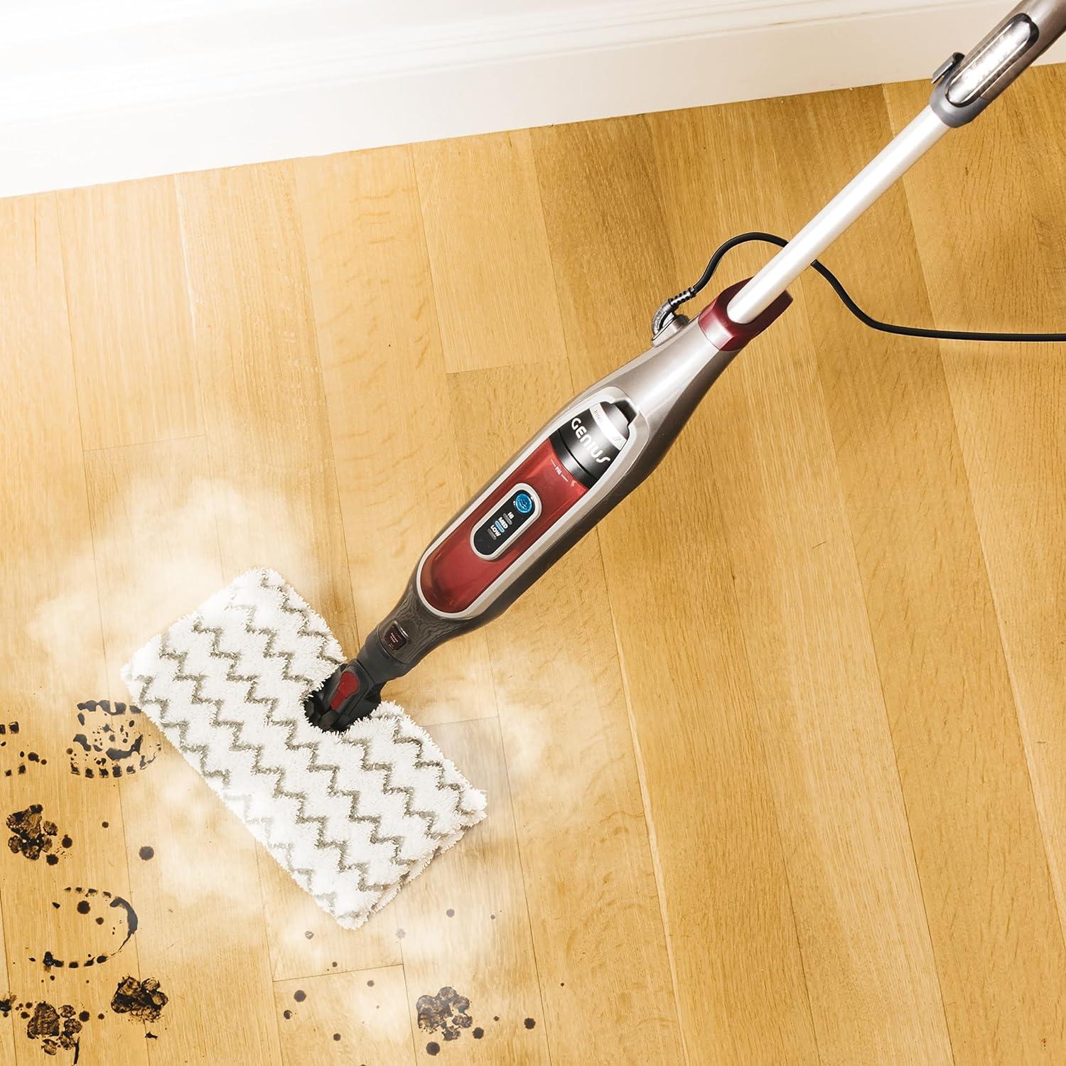 Shark Genius Hard Floor Cleaning System Pocket Steam Mop, Burgundy/Gray