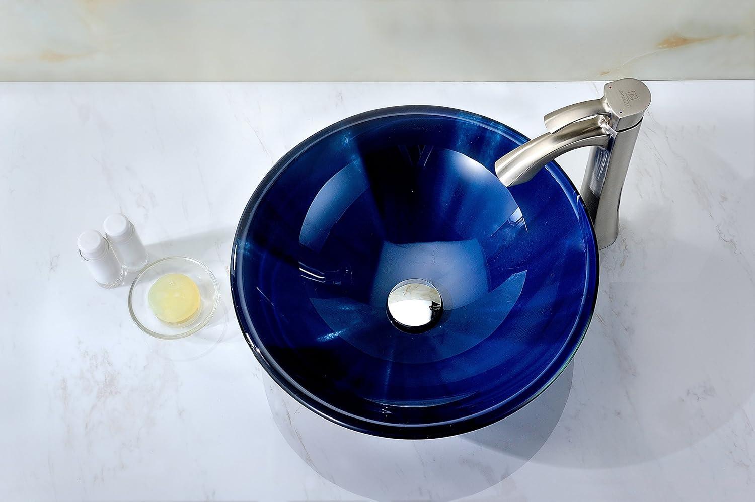 Anzzi LS-AZ051 Meno Series Deco-Glass Vessel Sink in Lustrous Blue