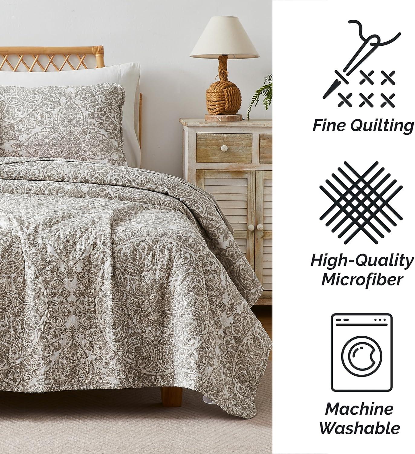 Southshore Fine Living Oversized Ashanti Lightweight 3-Piece Soft Microfiber Quilt Set