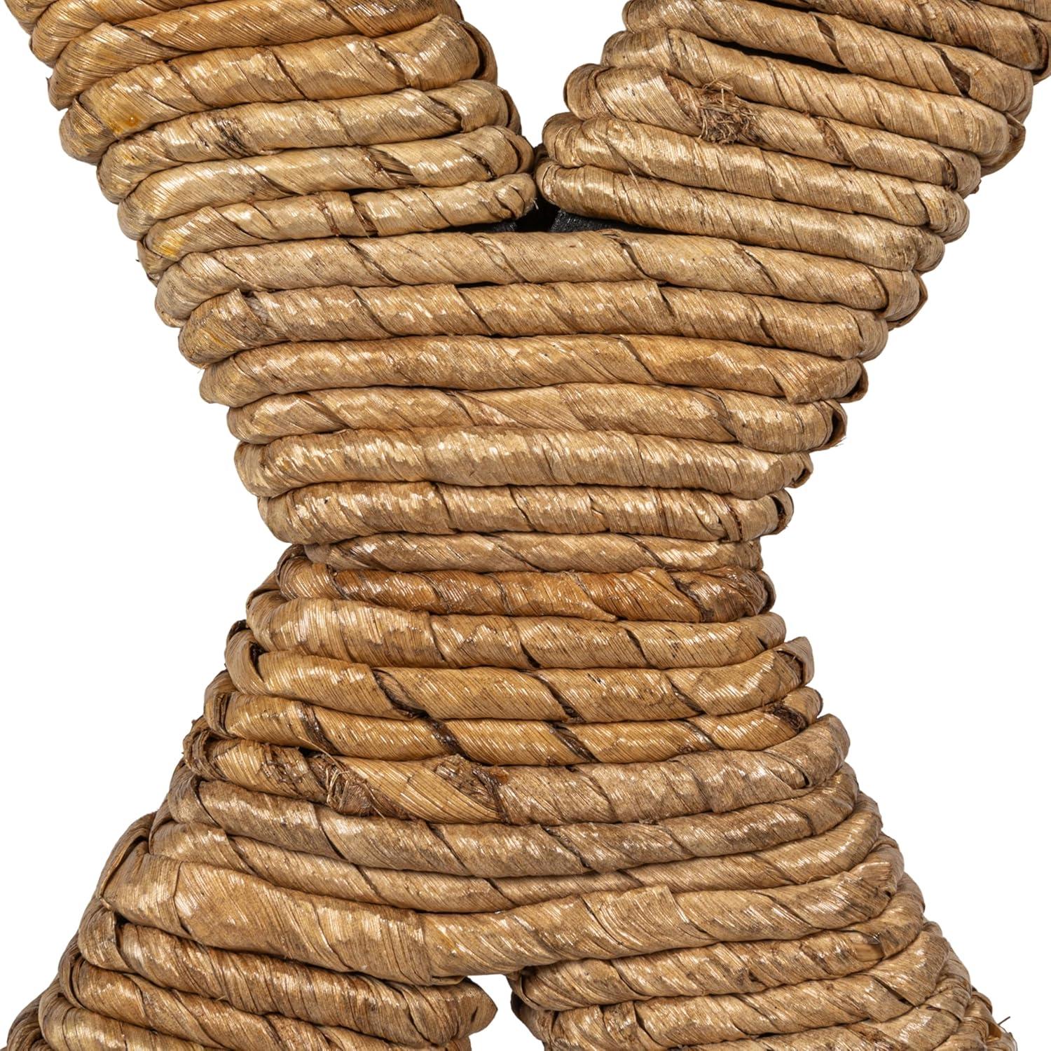 Natural Woven Water Hyacinth Backless Bar Stool