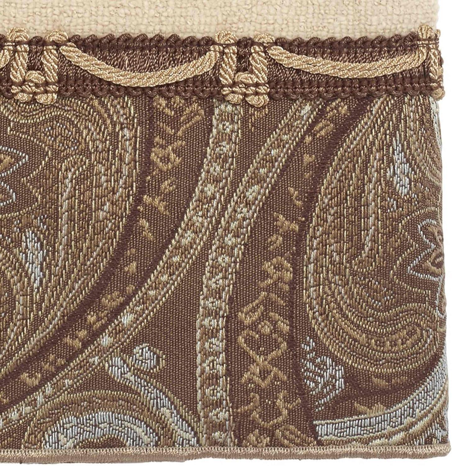 Ivory and Brown Paisley Cotton Hand Towel Set