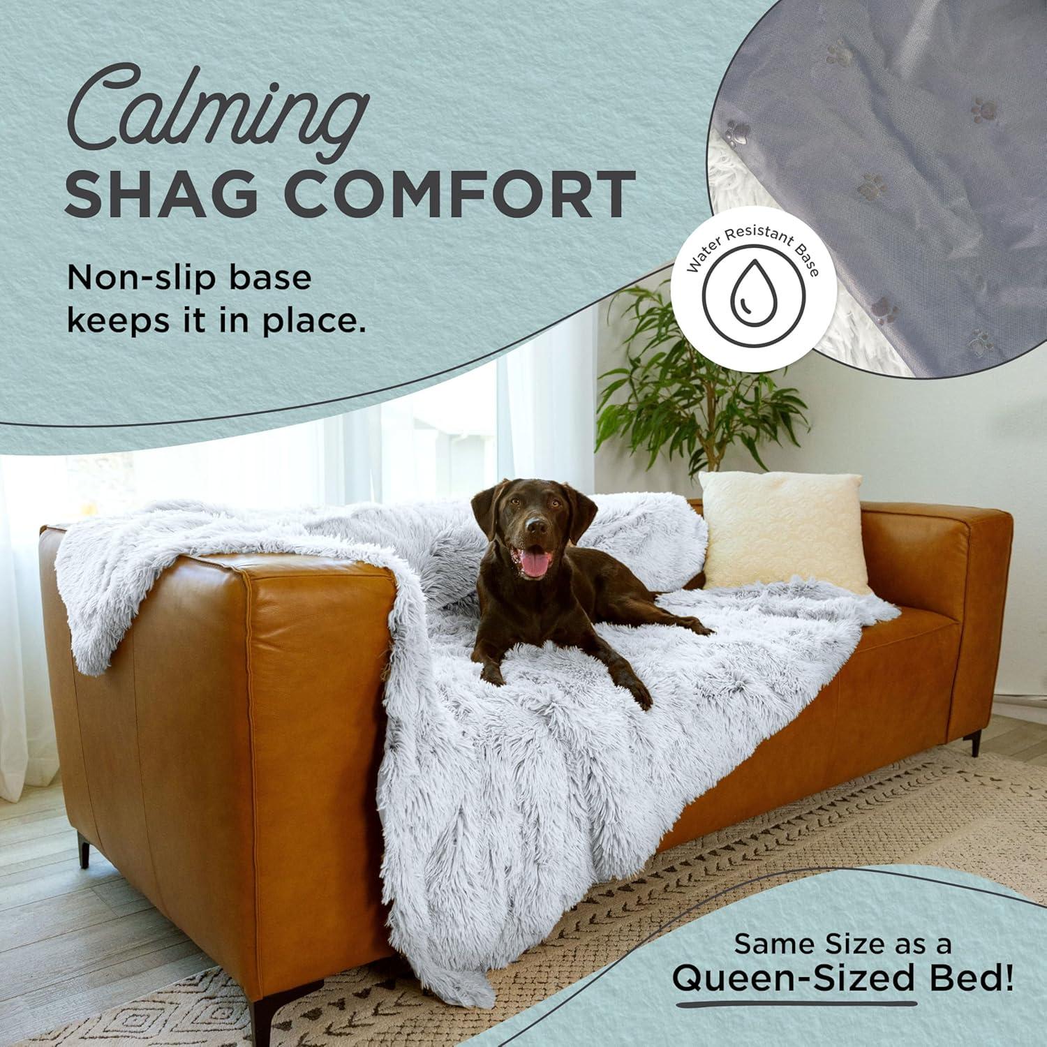 Best Friends by Sheri Calming Shag Dog Blanket for Large Dogs, Waterproof, 60"x80"