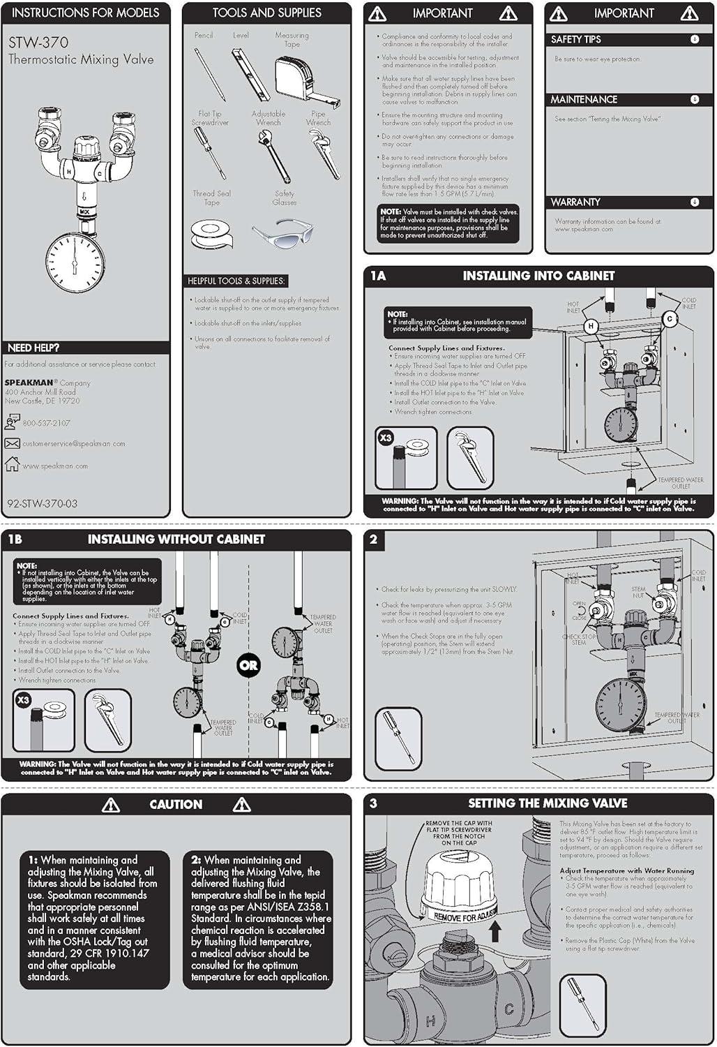 Safe-T-Zone Thermostatic Mixing Valve