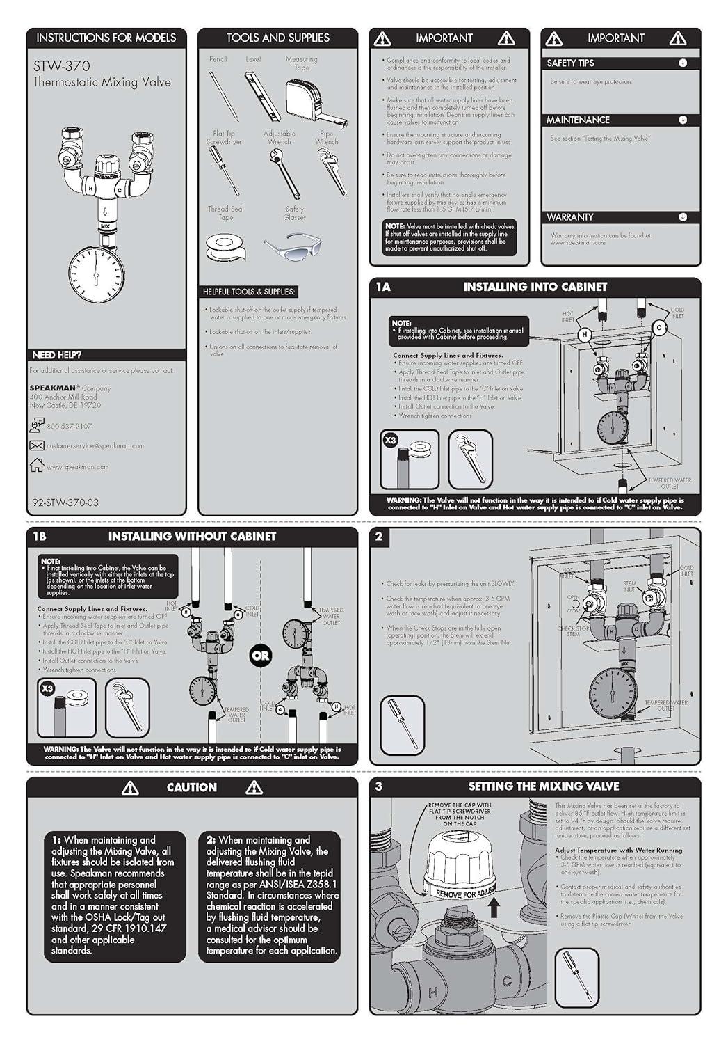Safe-T-Zone Thermostatic Mixing Valve