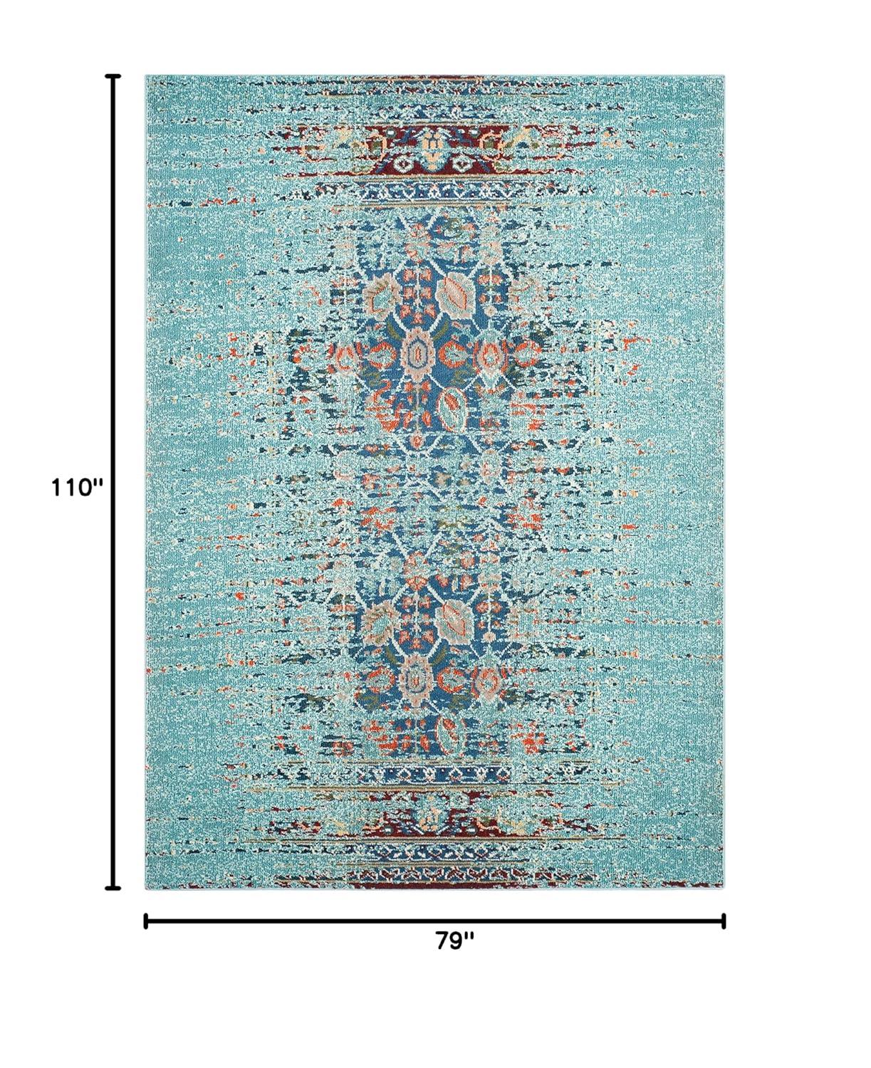 Monaco MNC208 Power Loomed Indoor Area Rug - Blue/Multi - 6'7"x9'2" - Safavieh