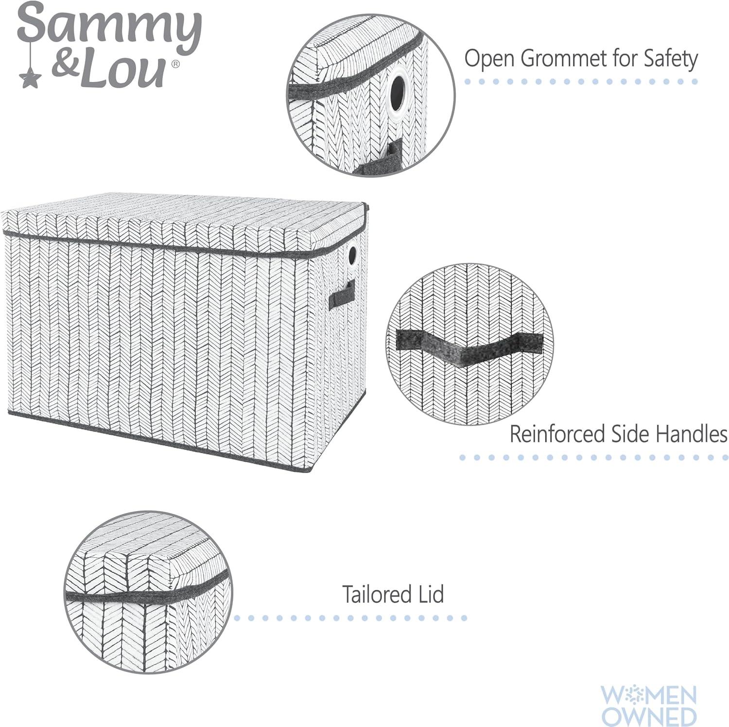 Sammy & Lou Printed Felt Toy Chest - Herringbone