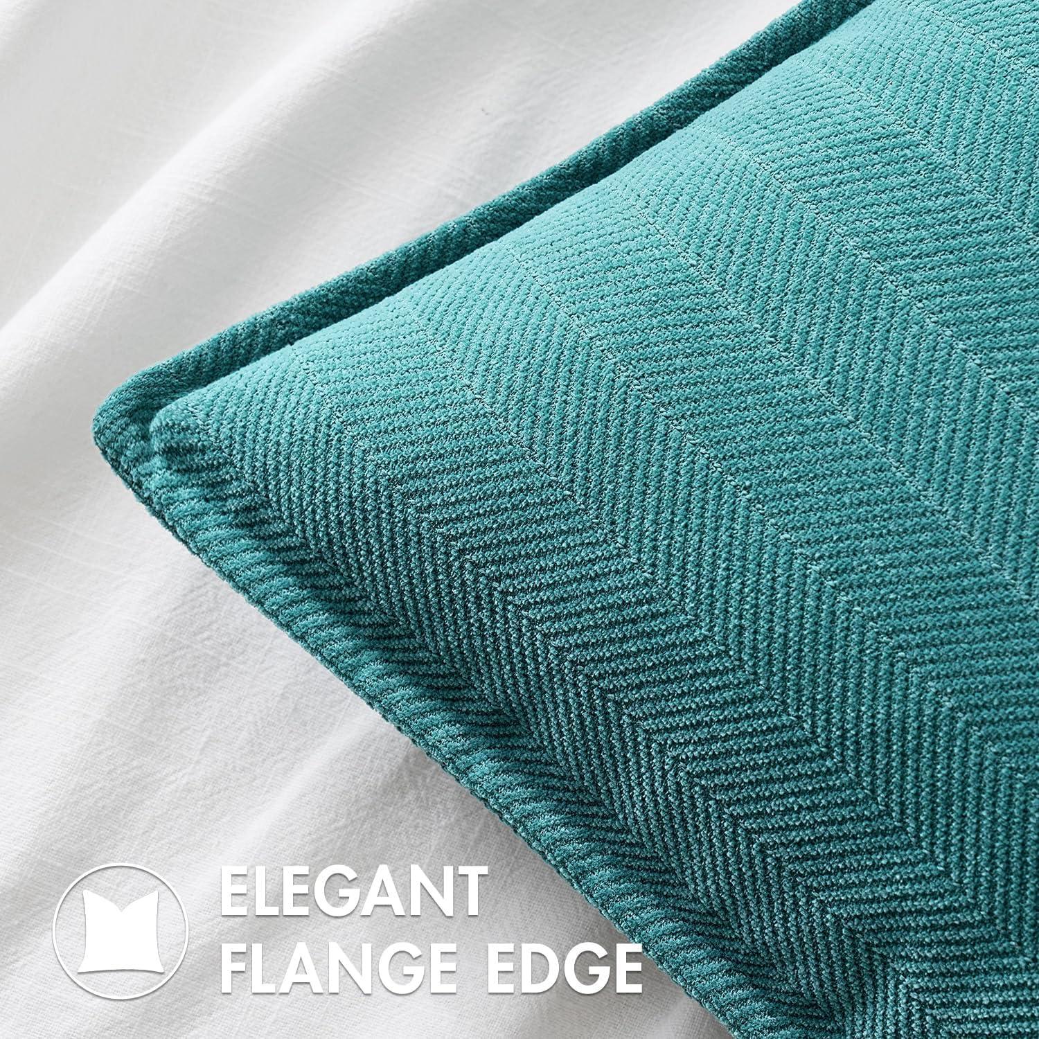 Teal Chenille 18x18 Euro Pillow Covers, Pack of 2