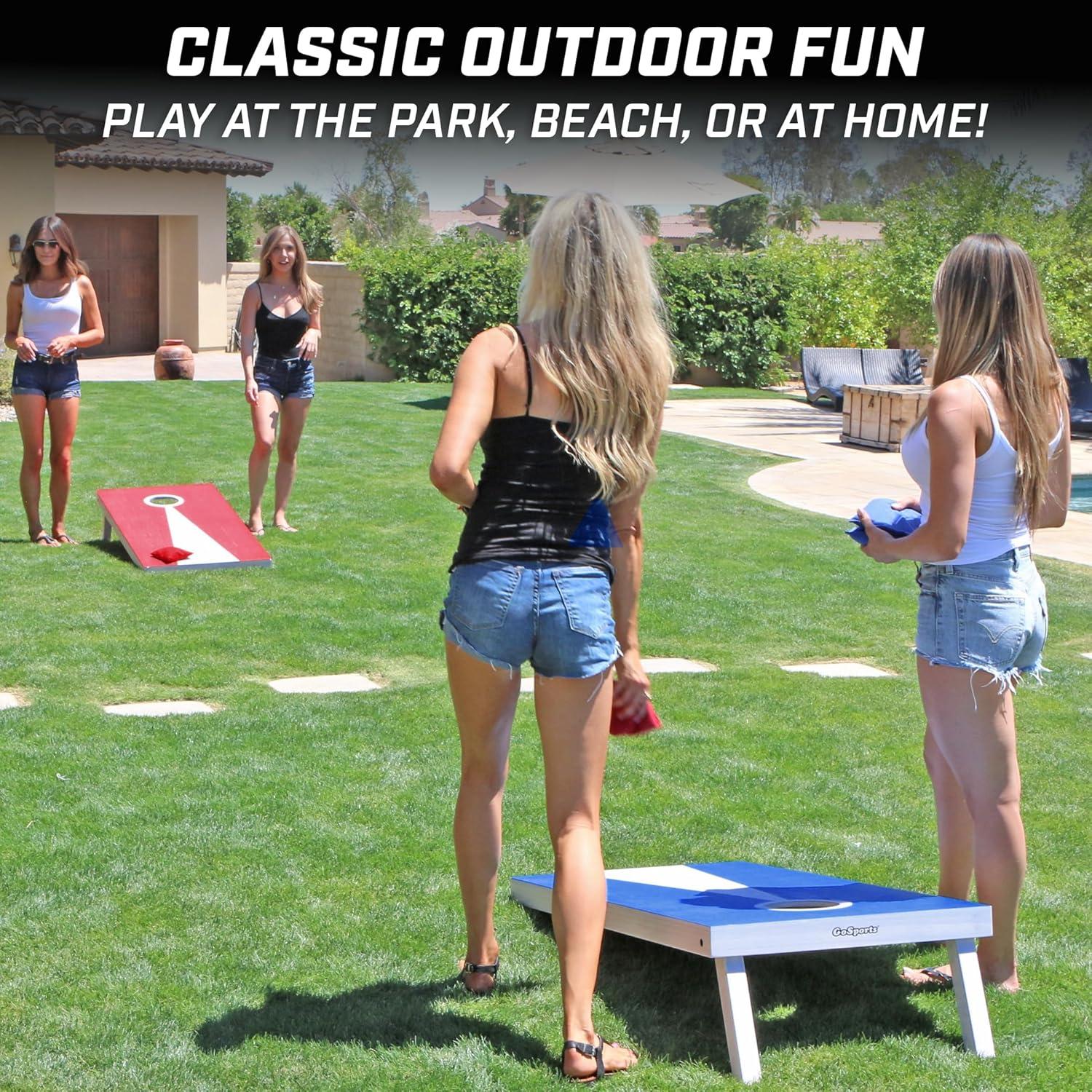 4' x 2' Regulation Size Solid Wood Cornhole Boards with Carrying Case