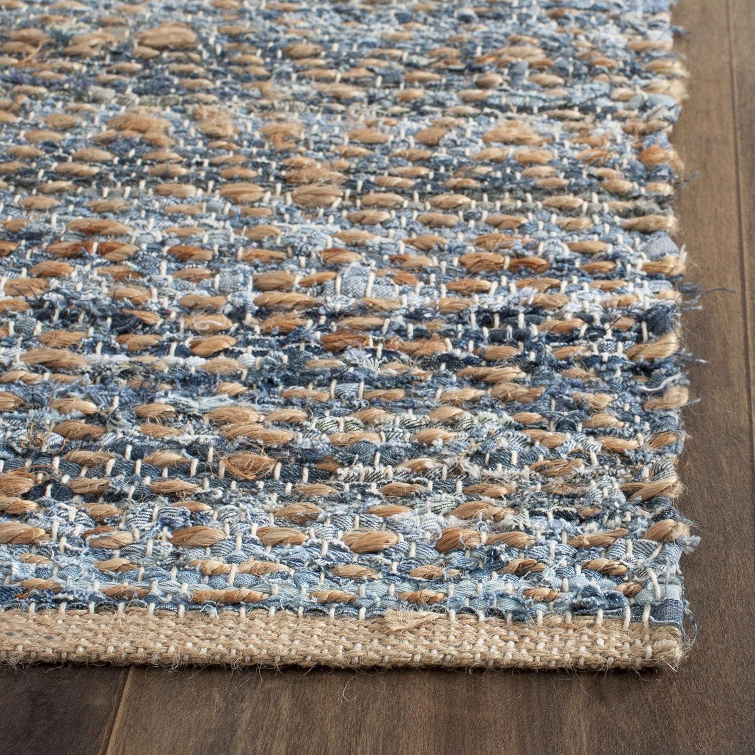 Cape Cod CAP350 Hand Woven Runner Rug - Natural/Blue - 2'3"x10' - Safavieh.