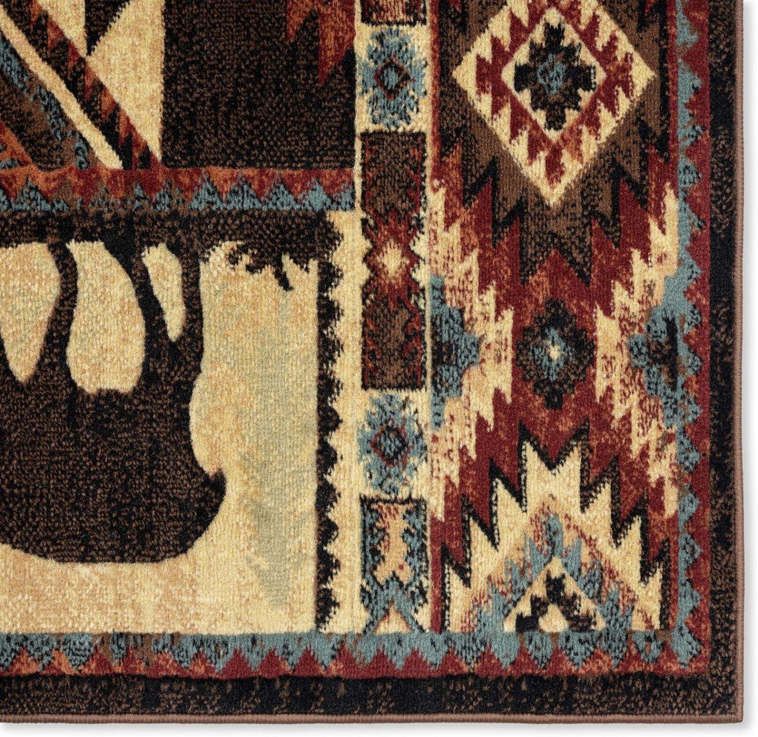 Home Dynamix Buffalo Southwest Lodge Moose Area Rug