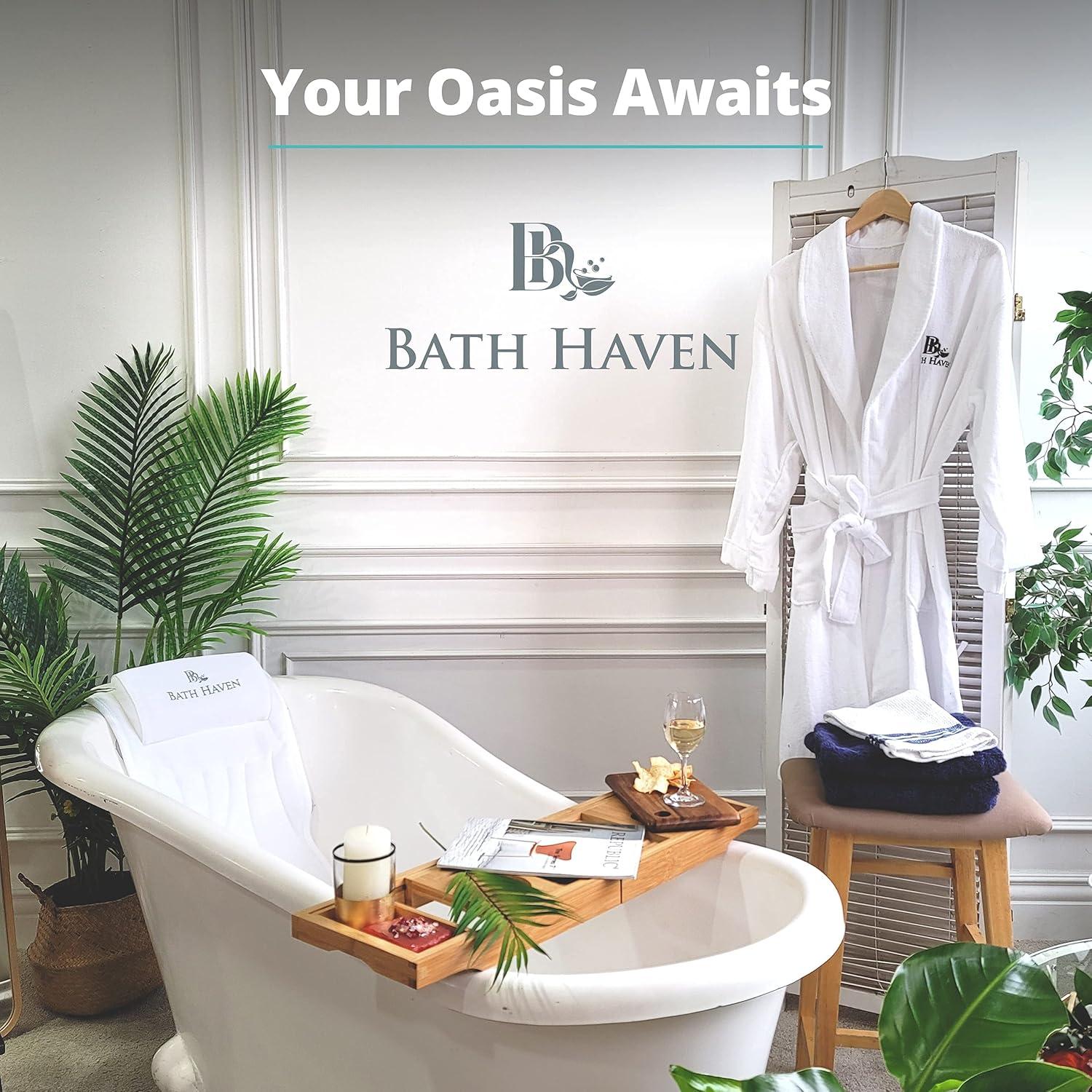 Open Box BATH HAVEN BATH PILLOW FOR BATHTUB FULL BODY MAT & CUSHION CLASSIC - WHITE