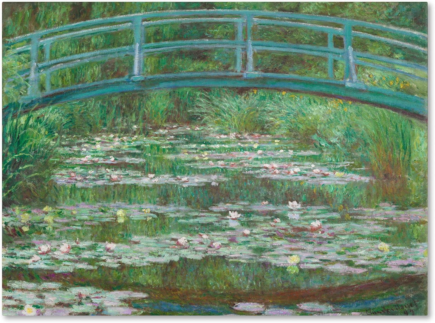 Vault W Artwork "The Japanese Footbridge 1899" by Claude Monet Painting Print on Wrapped Canvas