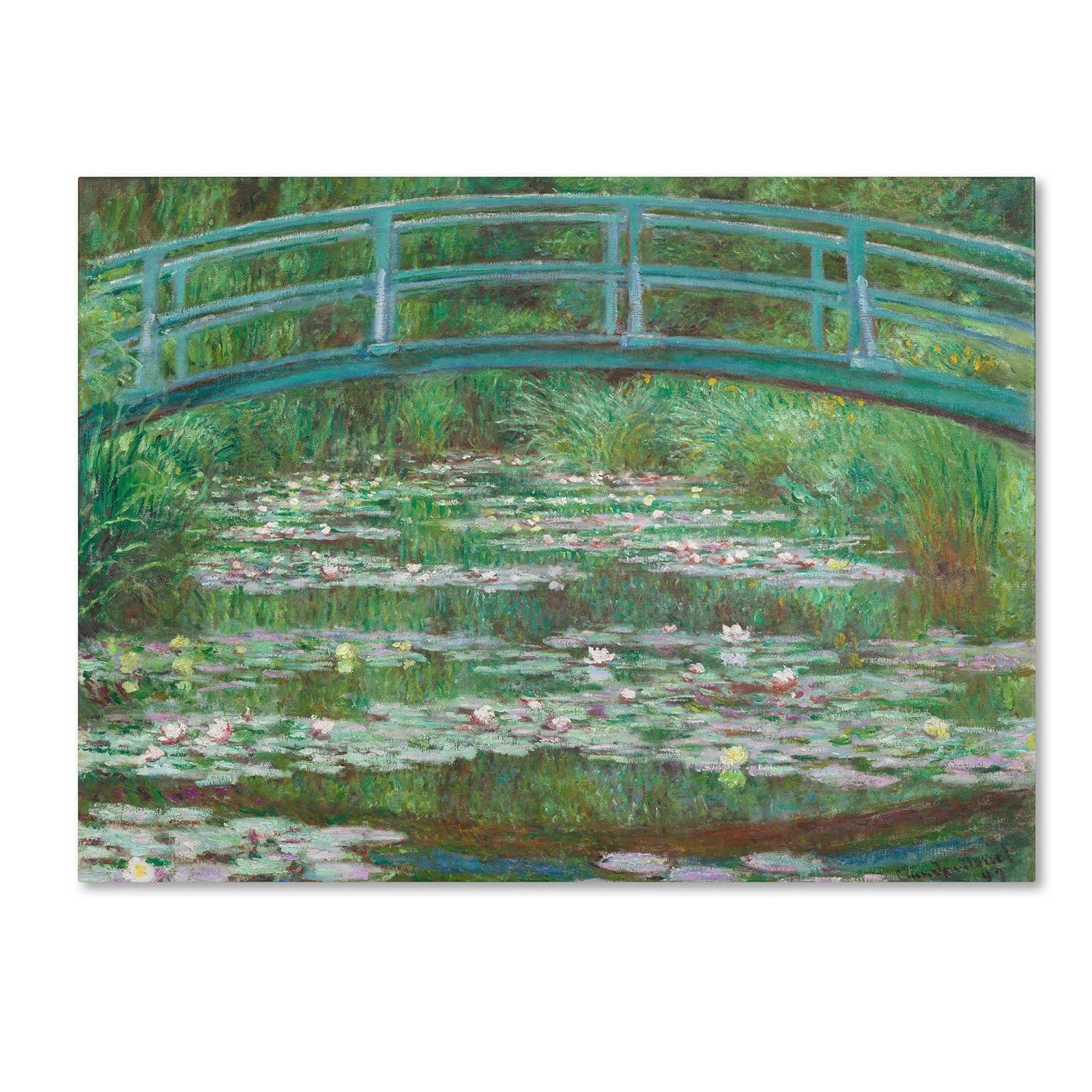 Vault W Artwork "The Japanese Footbridge 1899" by Claude Monet Painting Print on Wrapped Canvas