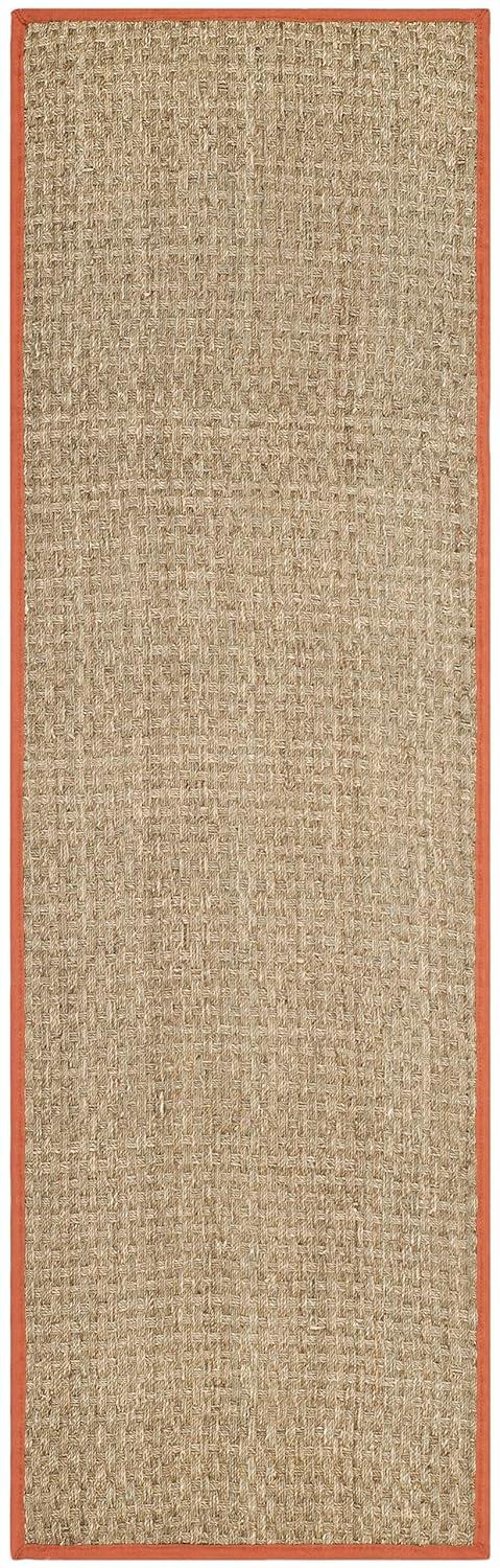 Natural Fiber NF114 Power Loomed Indoor Runner Rug - Natural/Rust - 2'6"x8' - Safavieh.