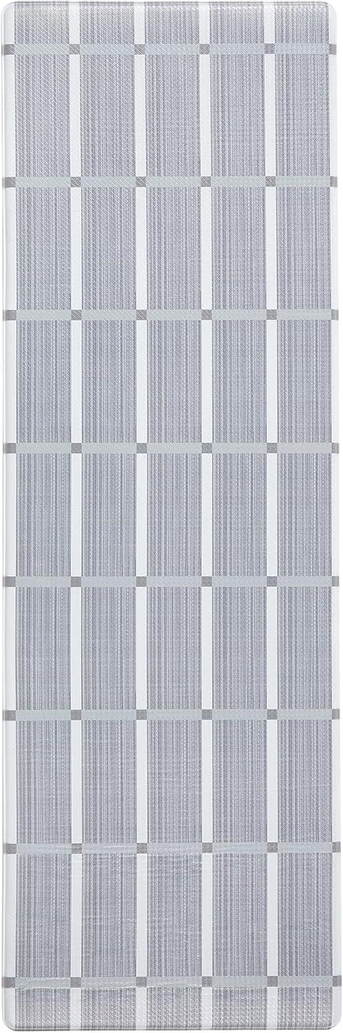 Comfort Plus Dark Grey Geometric Memory Foam Kitchen Mat