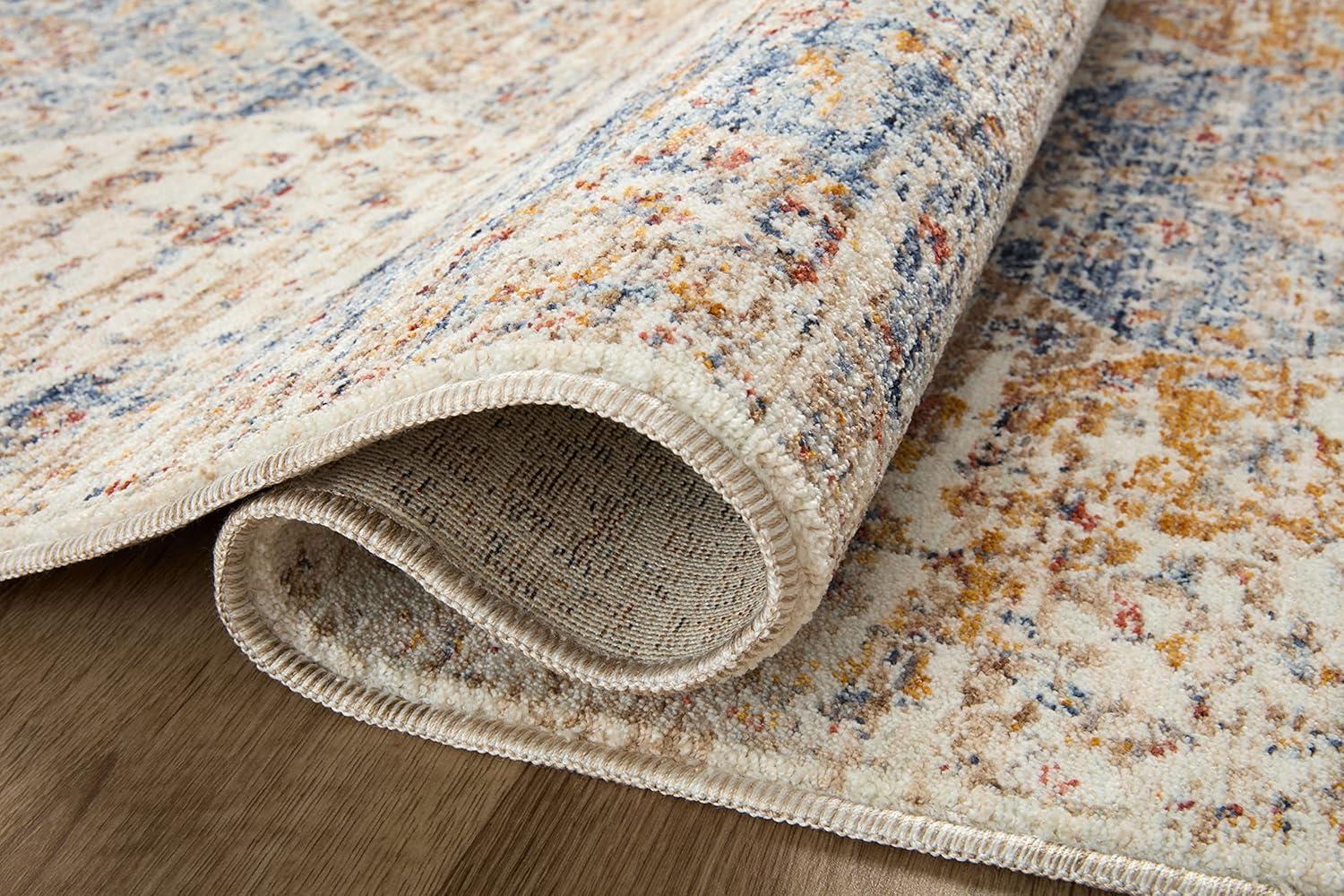 Loloi Rugs Sorrento Oriental Machine Made Power Loom Polyester Area Rug in Ivory