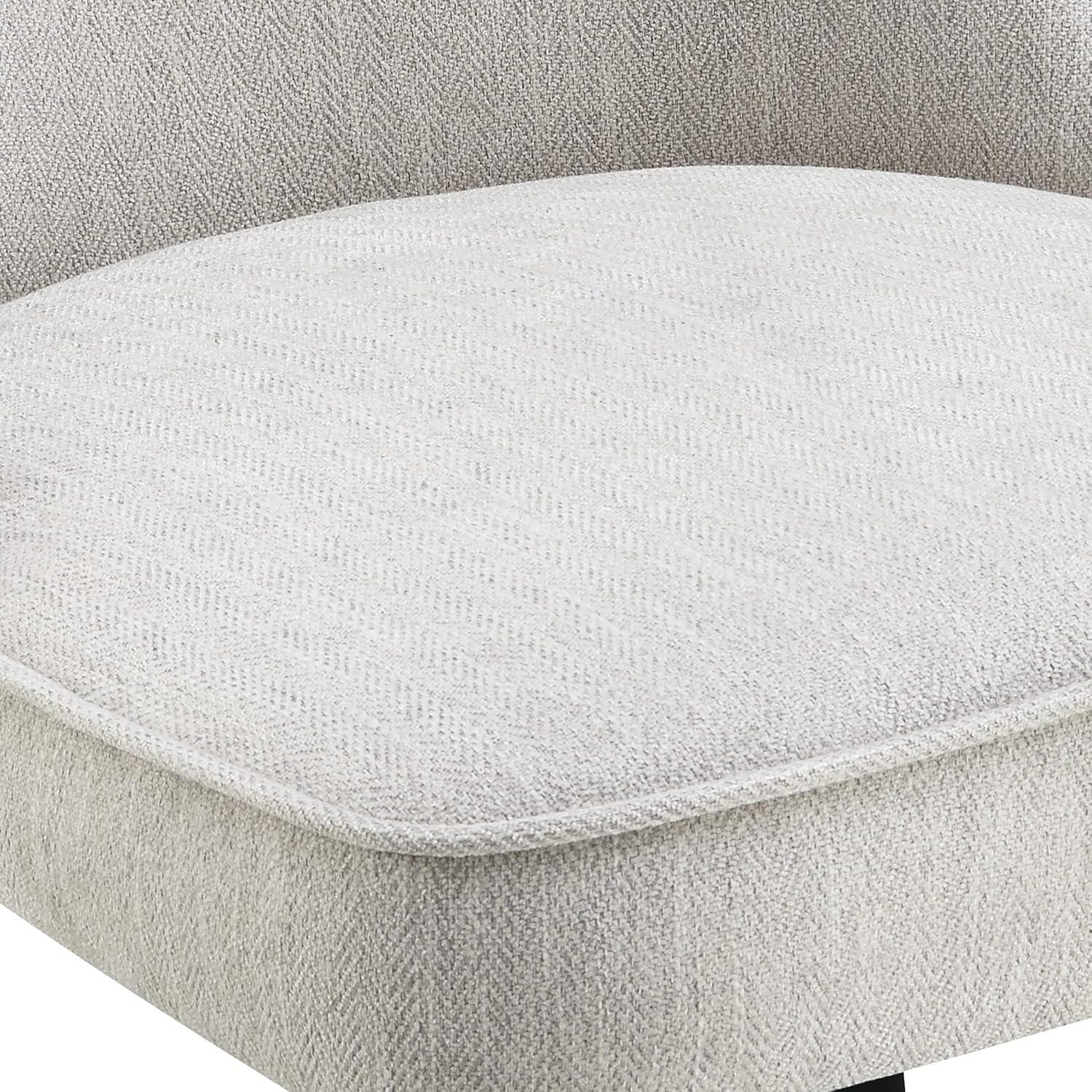 Martel Swivel Chair in Charcoal Herringbone Fabric with Black Legs