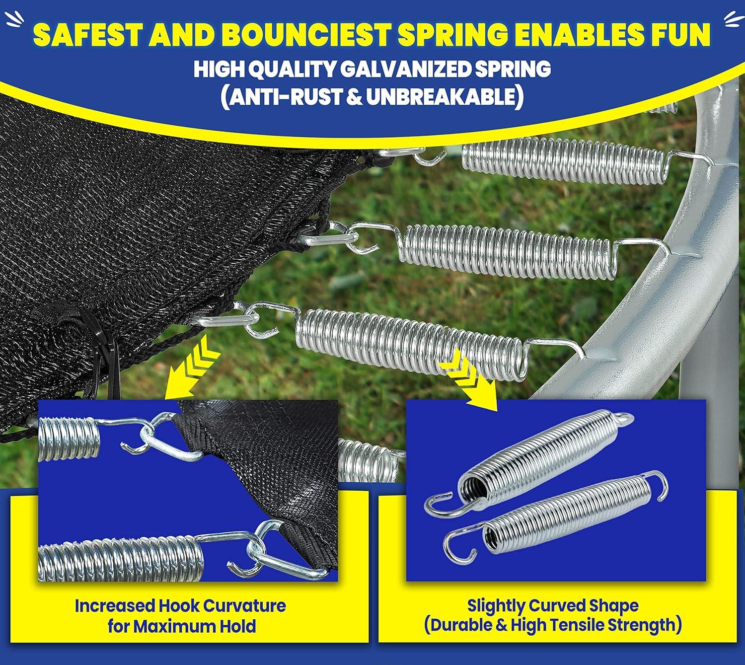 Machrus Upper Bounce 12 FT Round Trampoline Set with Safety Enclosure System – Backyard Trampoline - Outdoor Trampoline for Kids - Adults