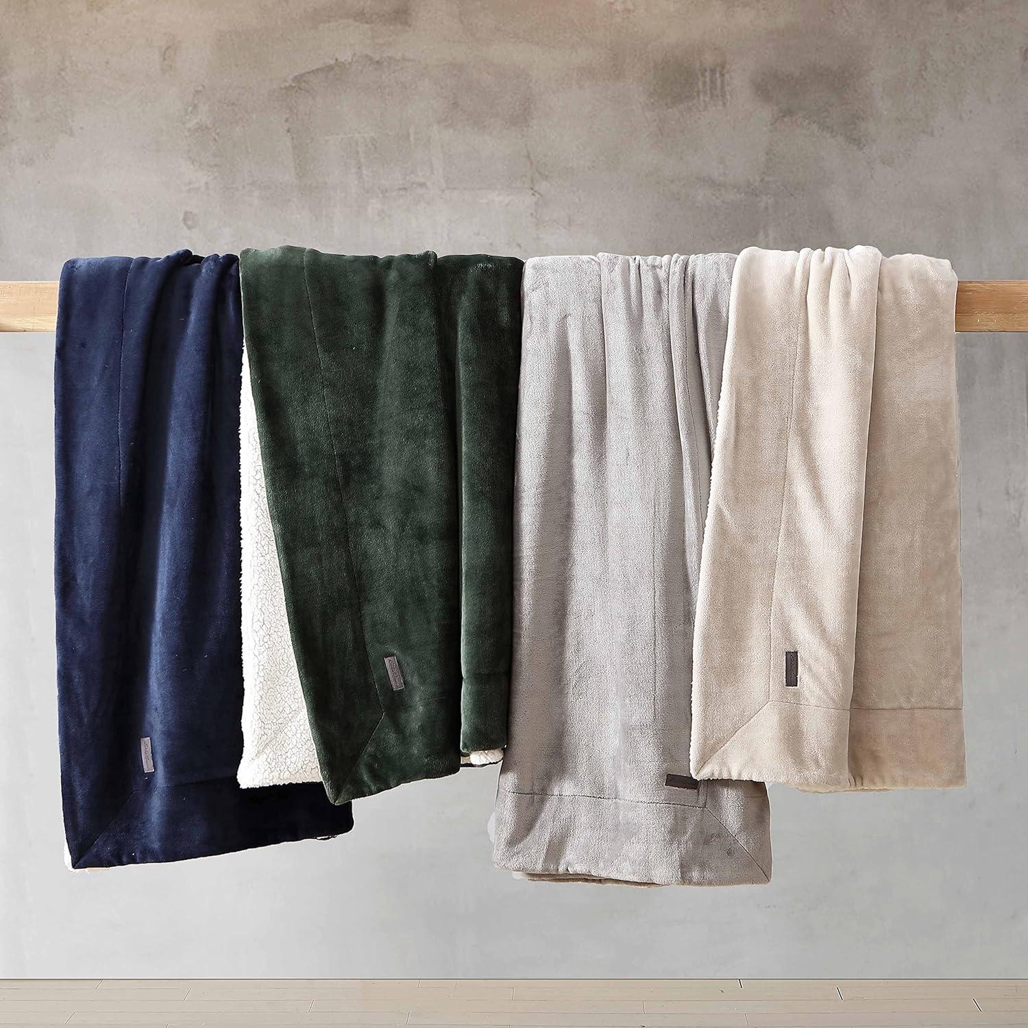 Twin Gray Fleece Sherpa Reversible Blanket