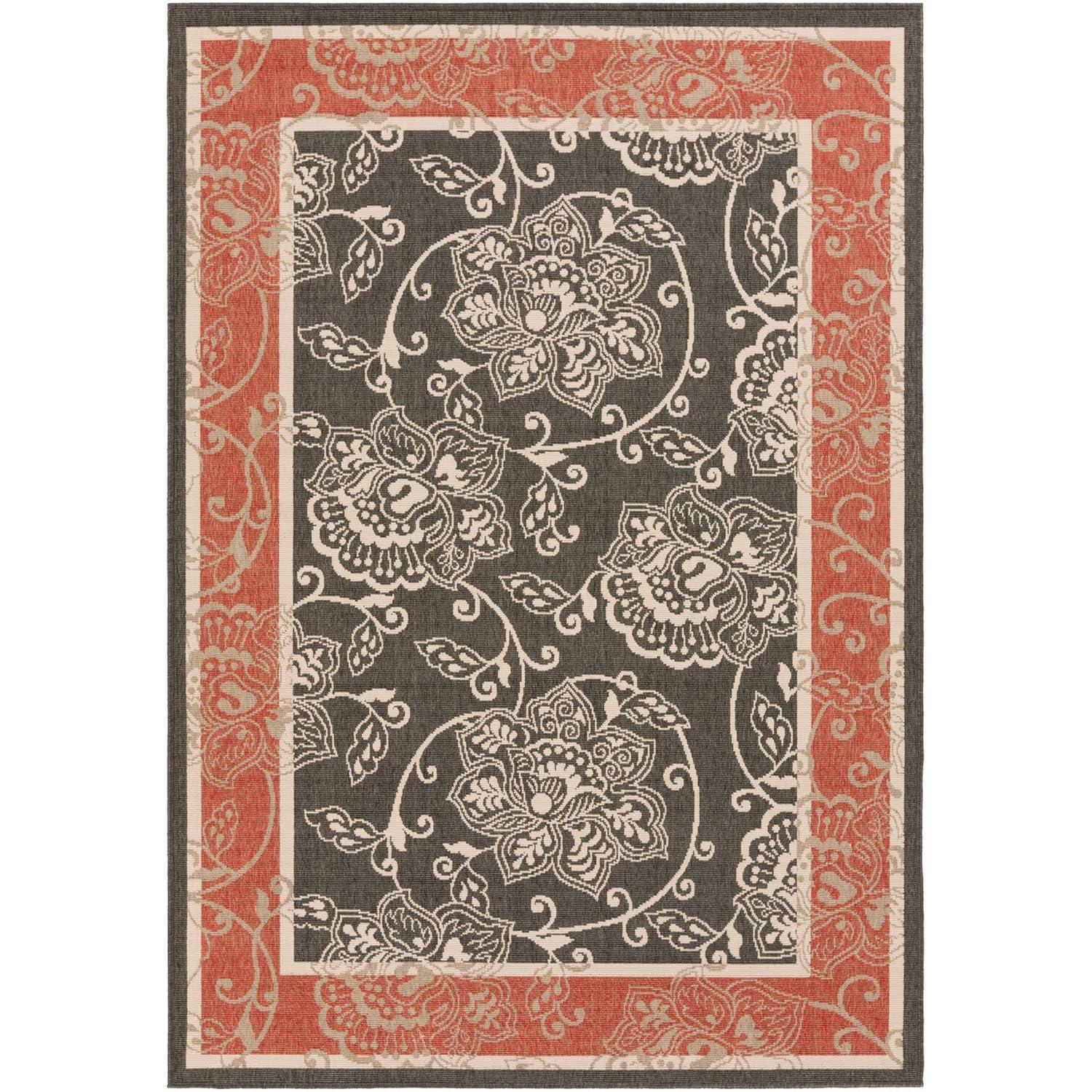Livabliss Rhoda Outdoor Border Area Rug,2'5" x 4'5",Taupe/Brown