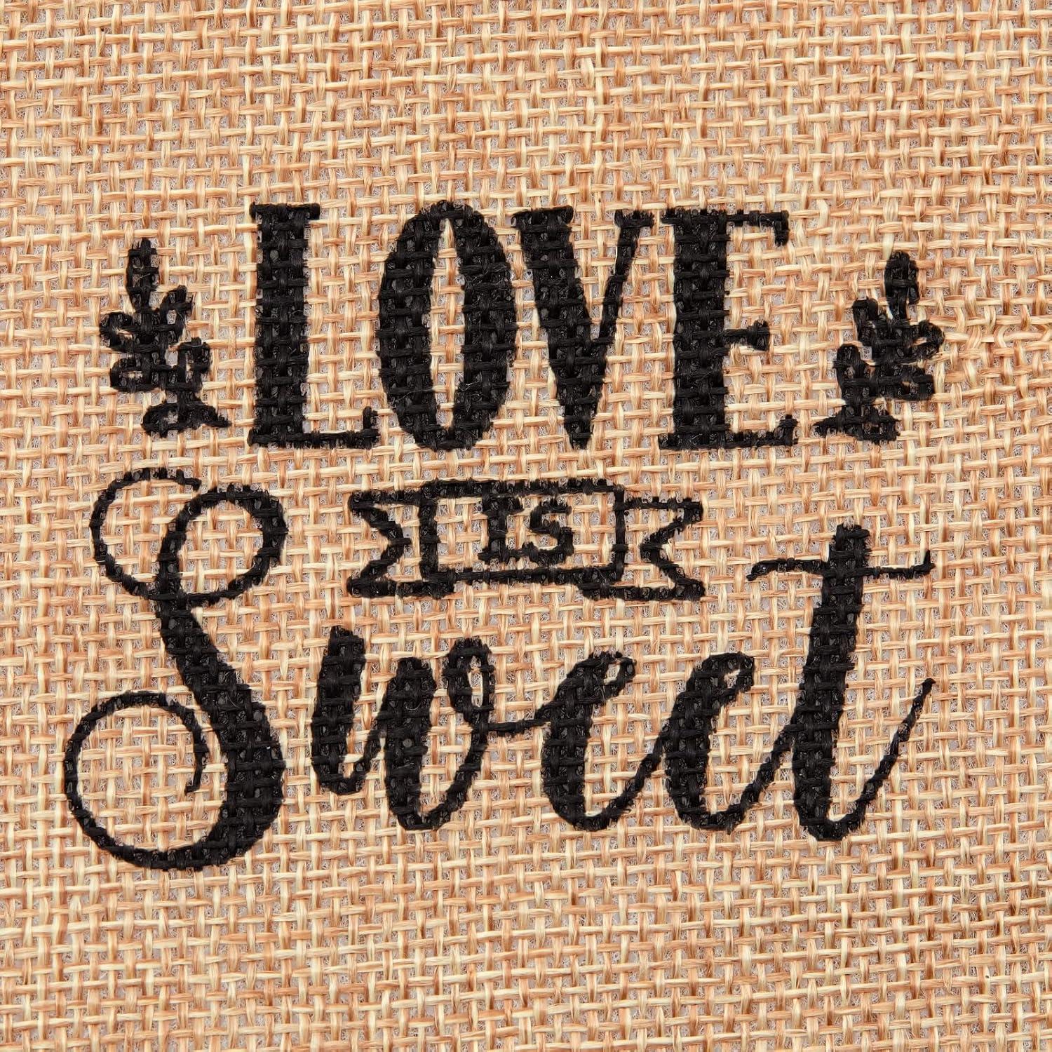 Sparkle and Bash 30 Pack Small Burlap Gift Bags with Drawstring for Wedding Party Favors, Jewelry, Love Is Sweet, 4 x 6 In