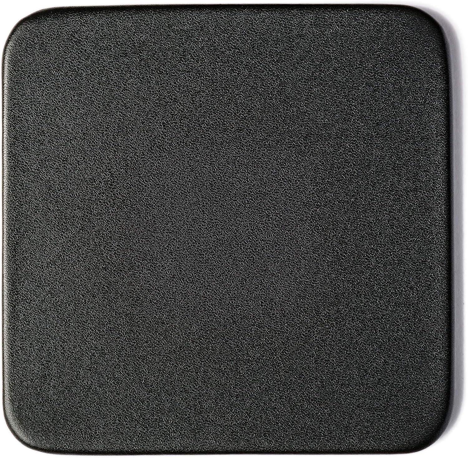 Black Leather 4-Square Coaster Set