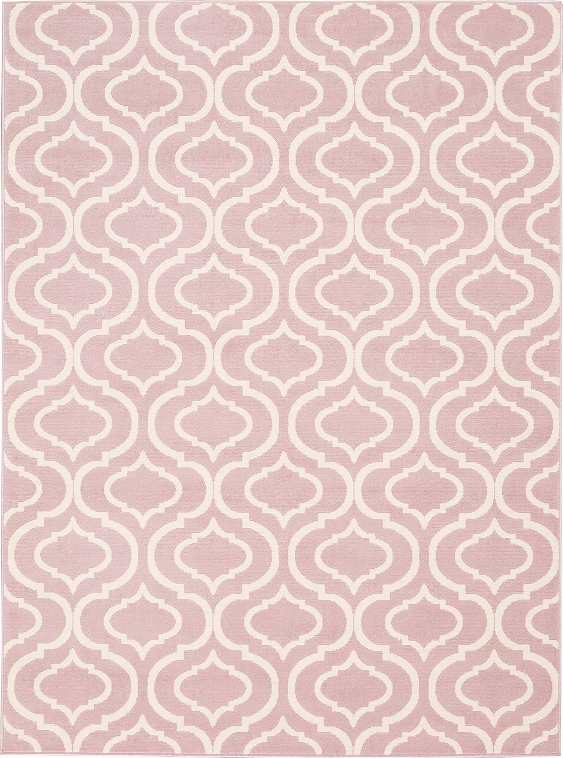 Elegant Pastel Pink 6' x 9' Reversible Hand-Knotted Area Rug