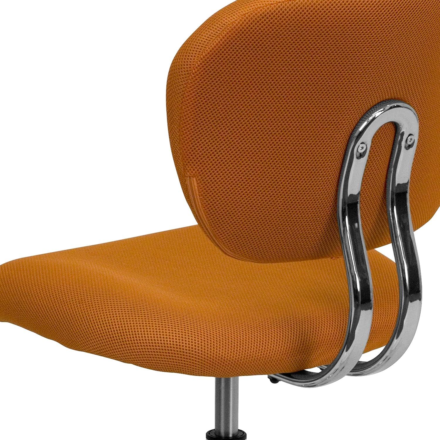 BizChair Mid-Back Orange Mesh Padded Swivel Task Office Chair with Chrome Base