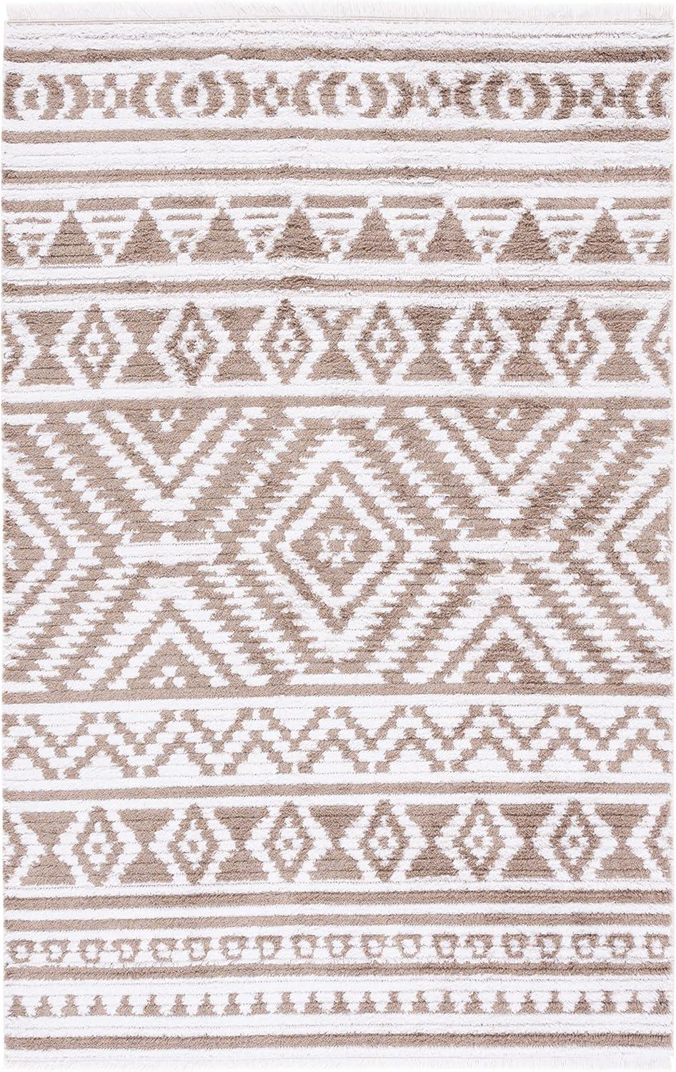 SAFAVIEH Augustine Emmett Geometric Area Rug, Taupe/Ivory, 9' x 12'