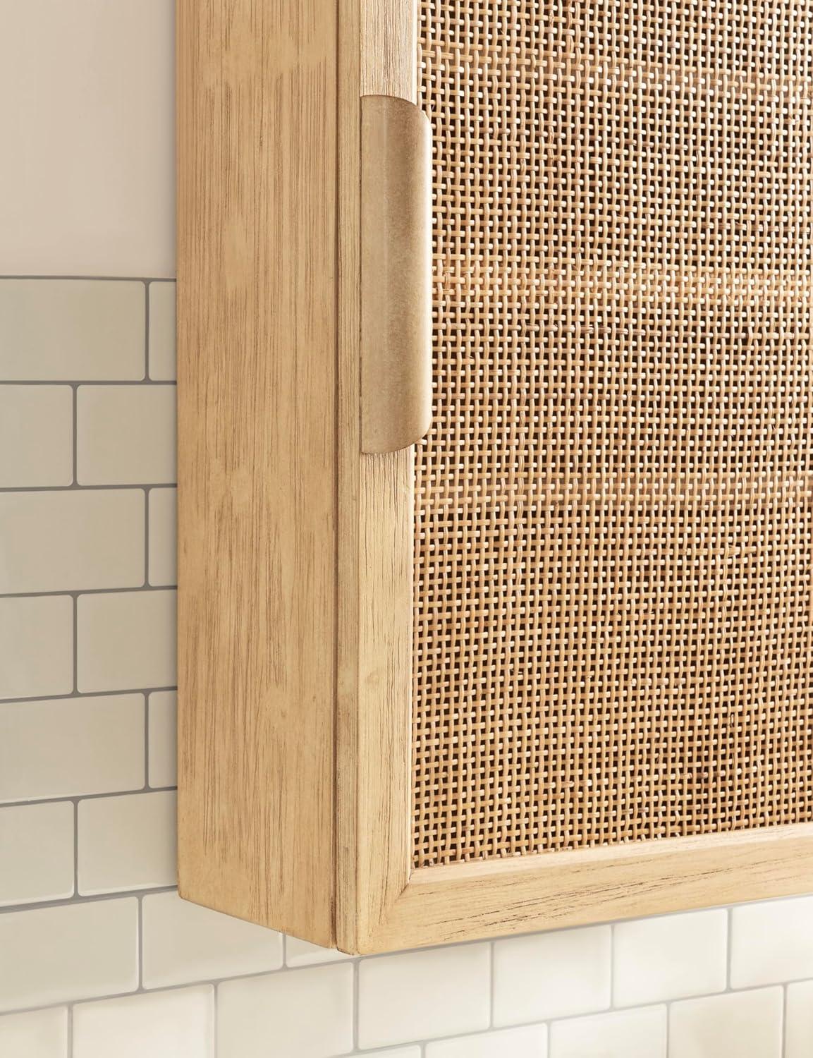 Kate & Laurel All Things Decor Ori Rattan Wall Cabinet Natural