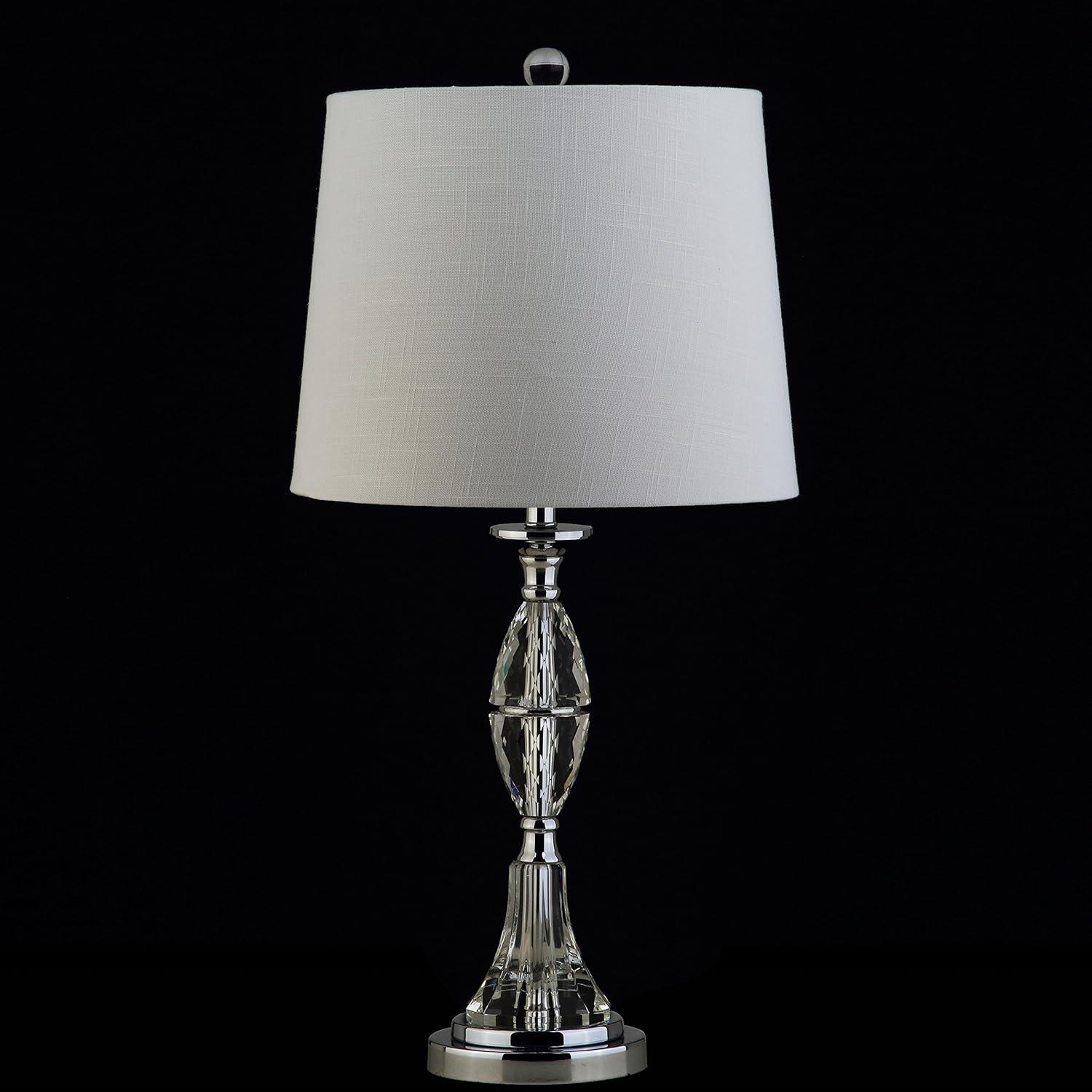 JONATHAN Y JYL2041A-SET2 Set of 2 Table Lamps Reid 25.5" Crystal LED Table Lamp French Country Bedside Desk Nightstand Lamp for Bedroom Living Room Office College Bookcase LED Bulbs Included, Clear