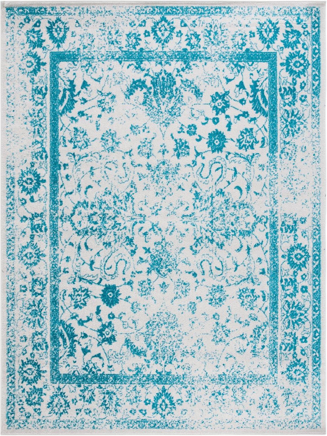 Adirondack ADR109 Machine Made Indoor Area Rug - Ivory/Teal - 8'x10' - Safavieh
