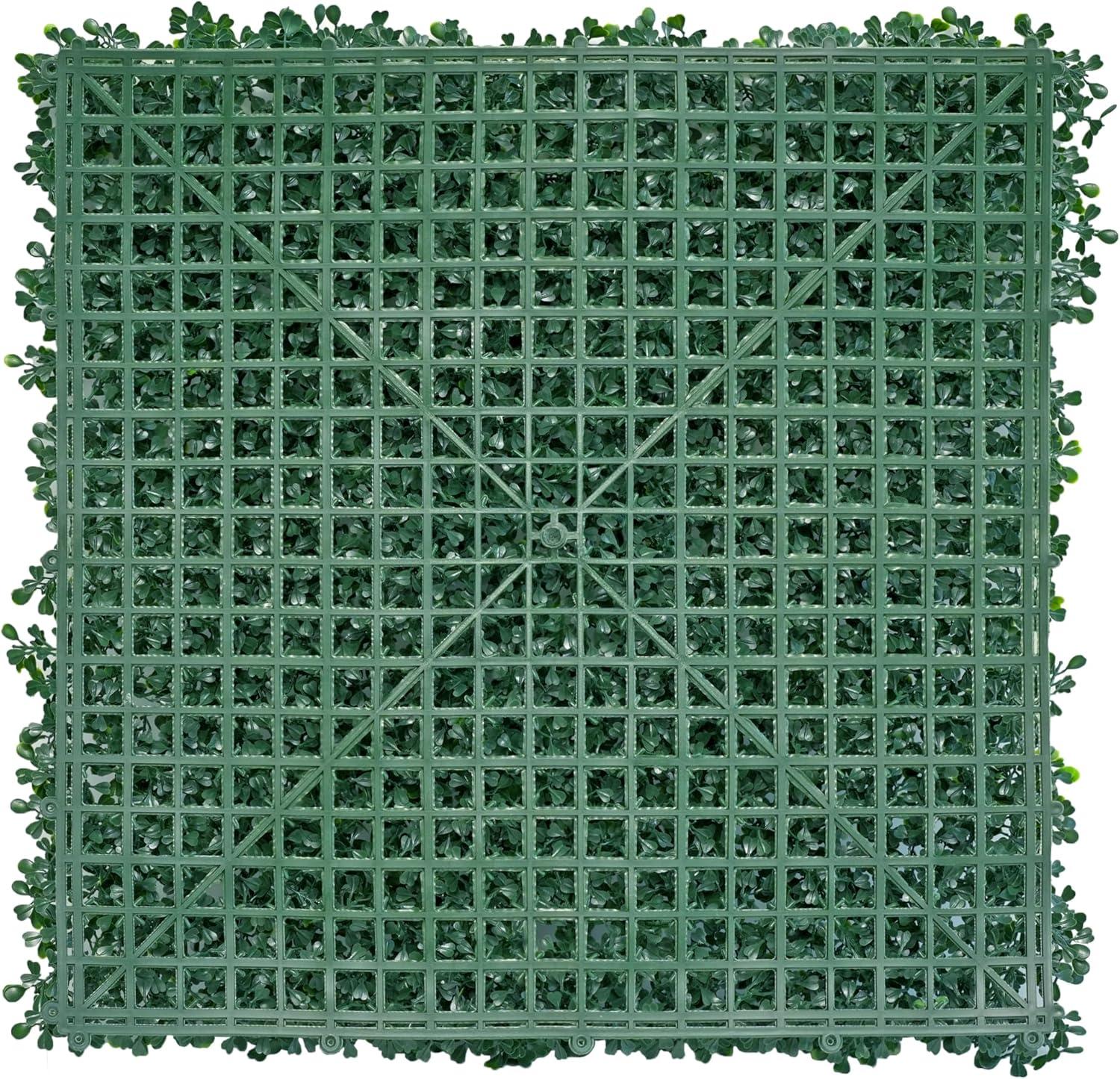 12- Piece 20 in. x 20 in. Artificial Boxwood Panels, Grass Wall Faux Boxwood Hedge Wall Panel Green Grass Backdrop Wall