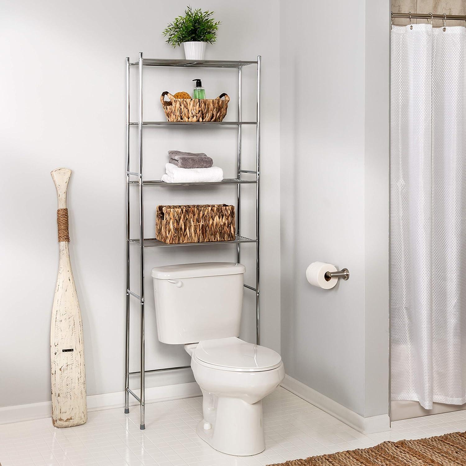 Chrome 4-Tier Over-the-Toilet Space Saver Storage Shelf