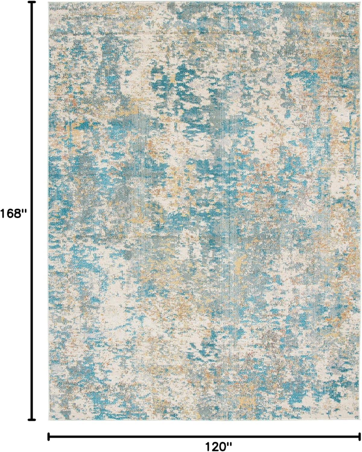 SAFAVIEH Madison Nita Vintage Floral Area Rug, Teal/Gold, 10' x 14'