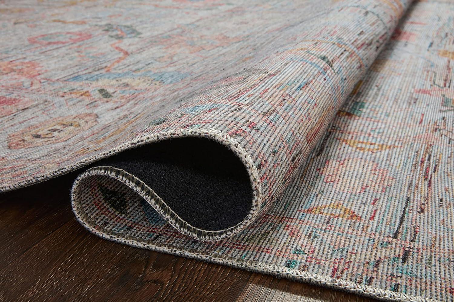 Elysium Gray Oriental Synthetic 2'6" x 9'6" Runner Rug