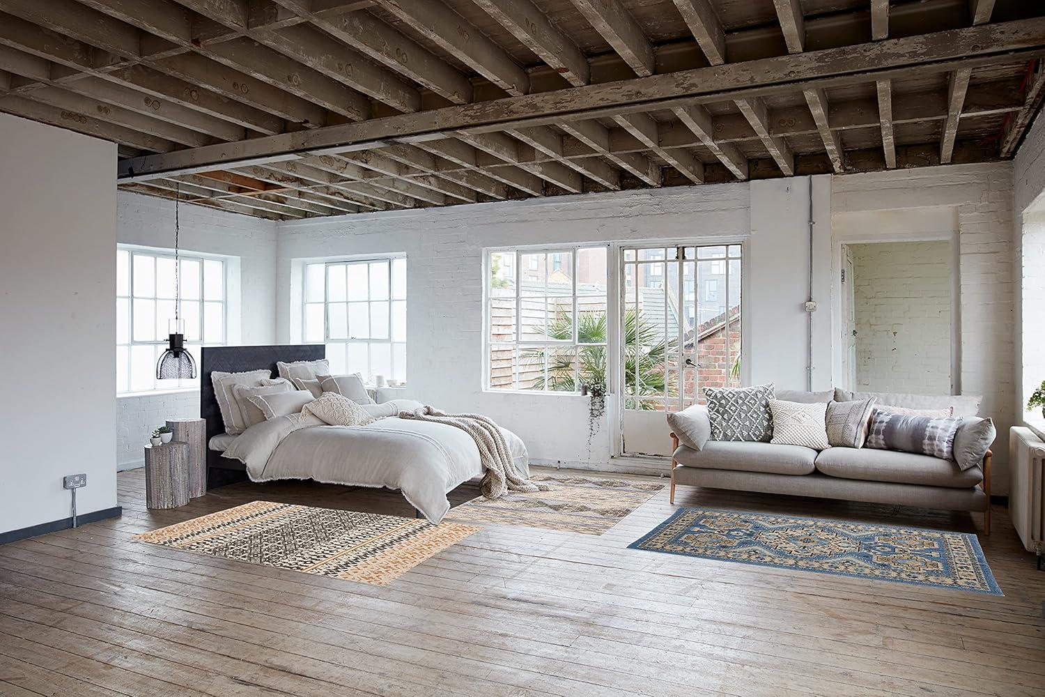 French Connection French Connection Oriental Flatweave Cotton Blue Area Rug
